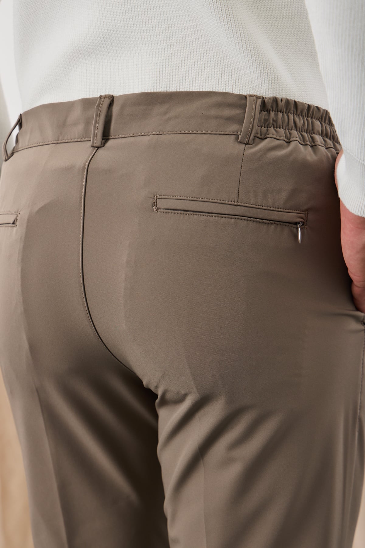 Poliamid Esnek Jogger Pantolon - Karamel