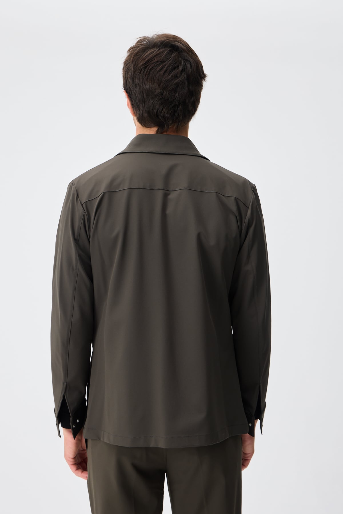 Teknik Dokulu Overshirt Ceket - Haki