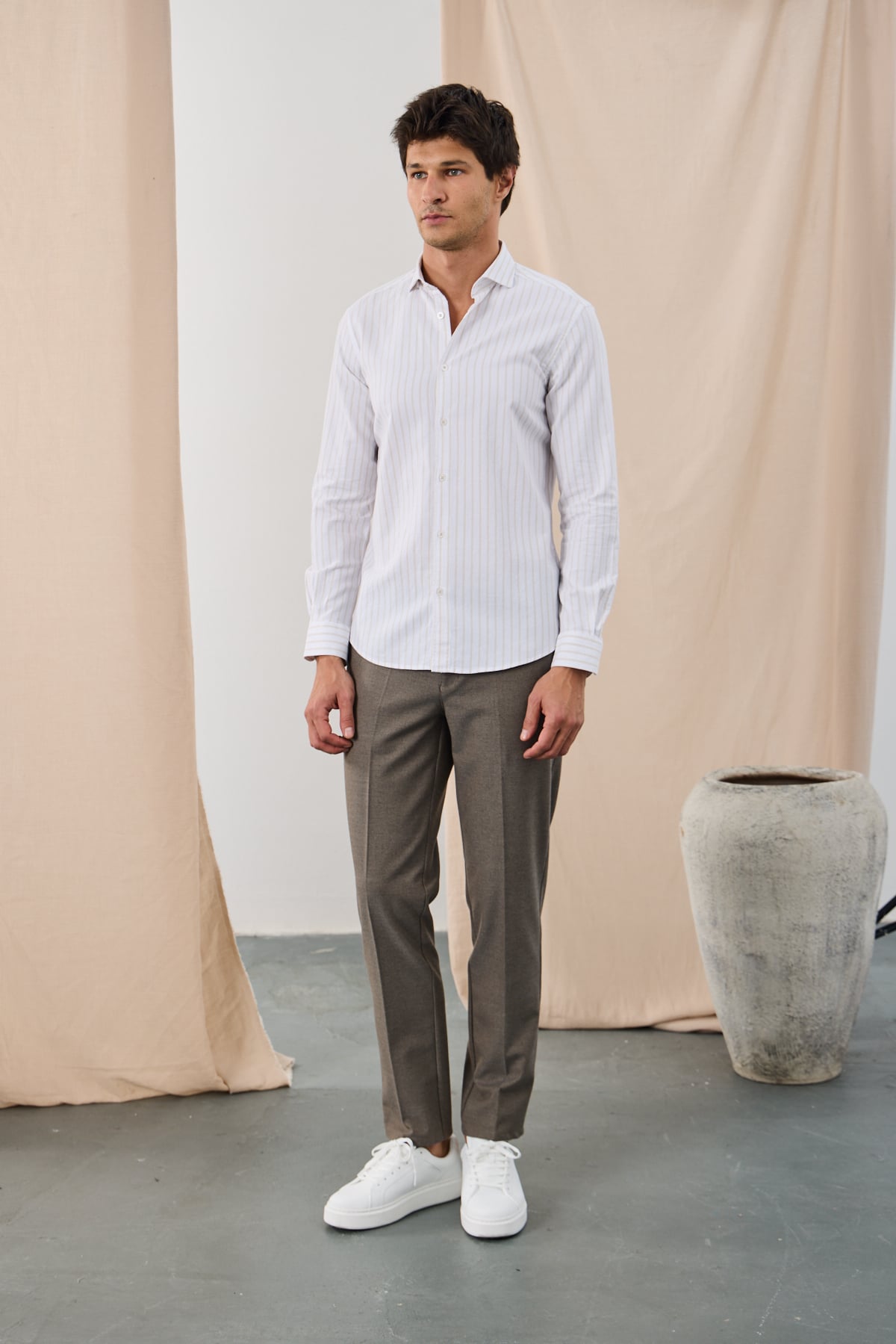 Flanel Pantolon - Vizon