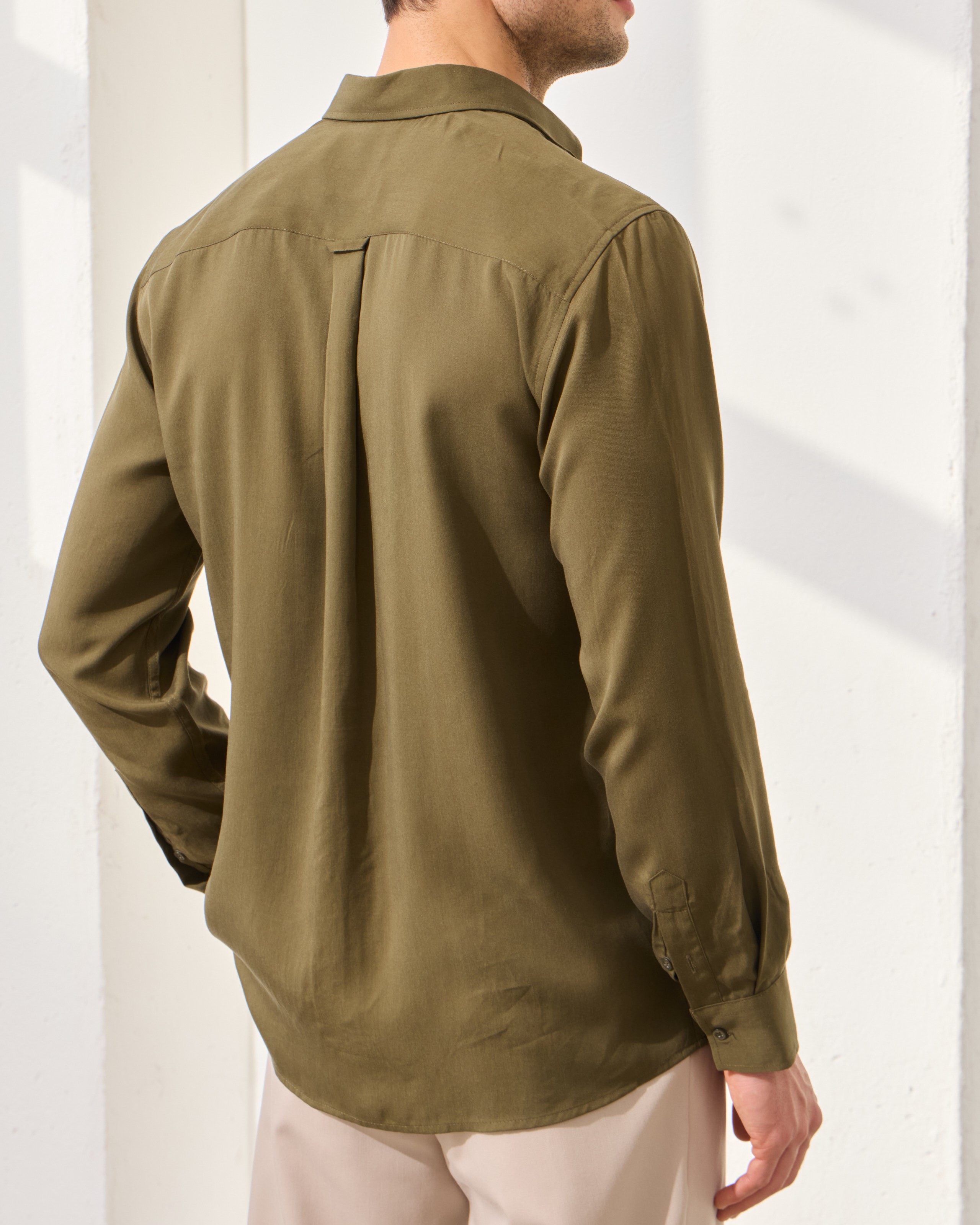 %100 Tencel Gömlek - Haki