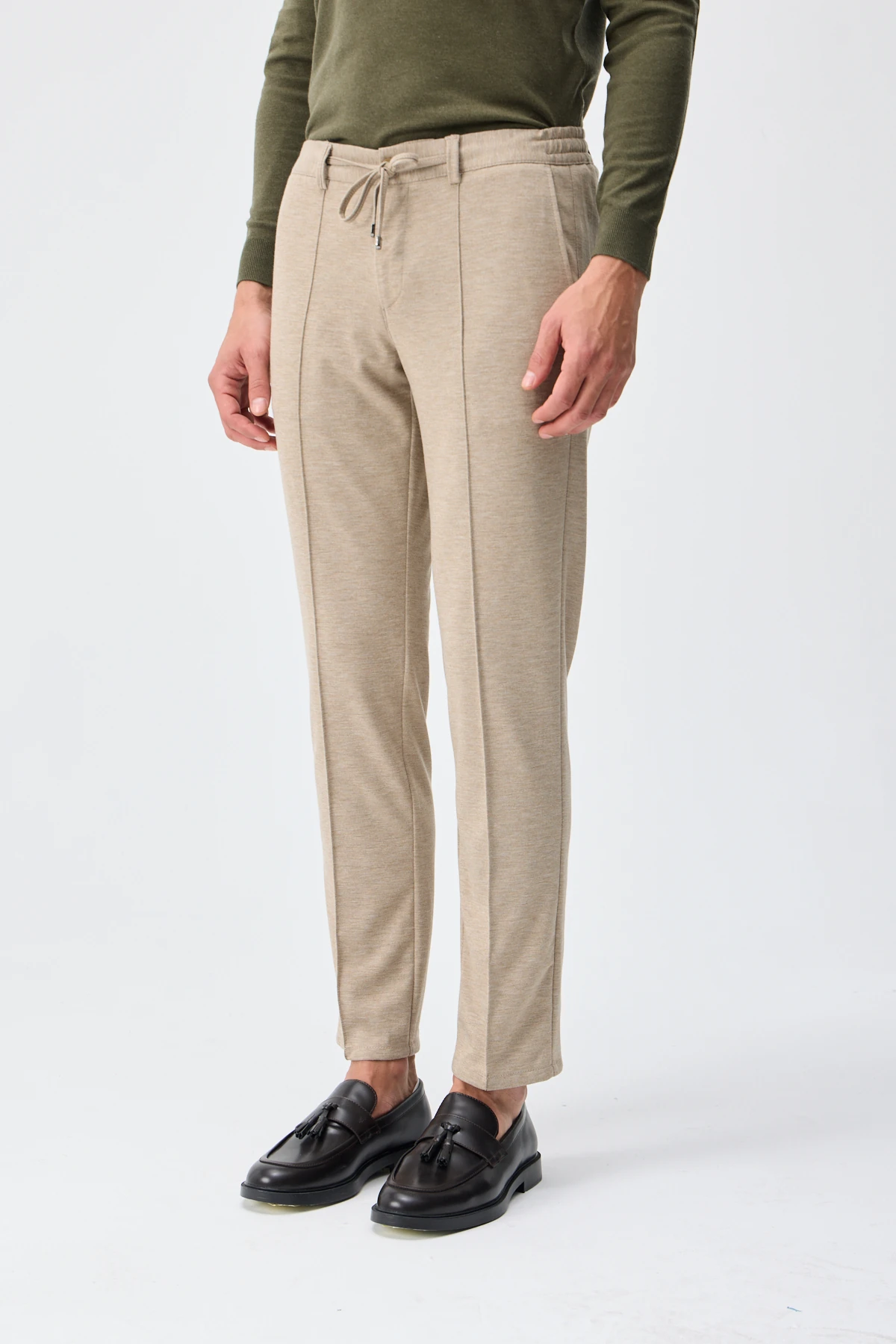 Melanj Dokulu Smart Pantolon - Vizon