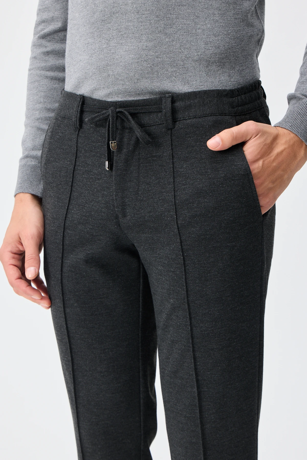 Melanj Dokulu Smart Pantolon - Siyah