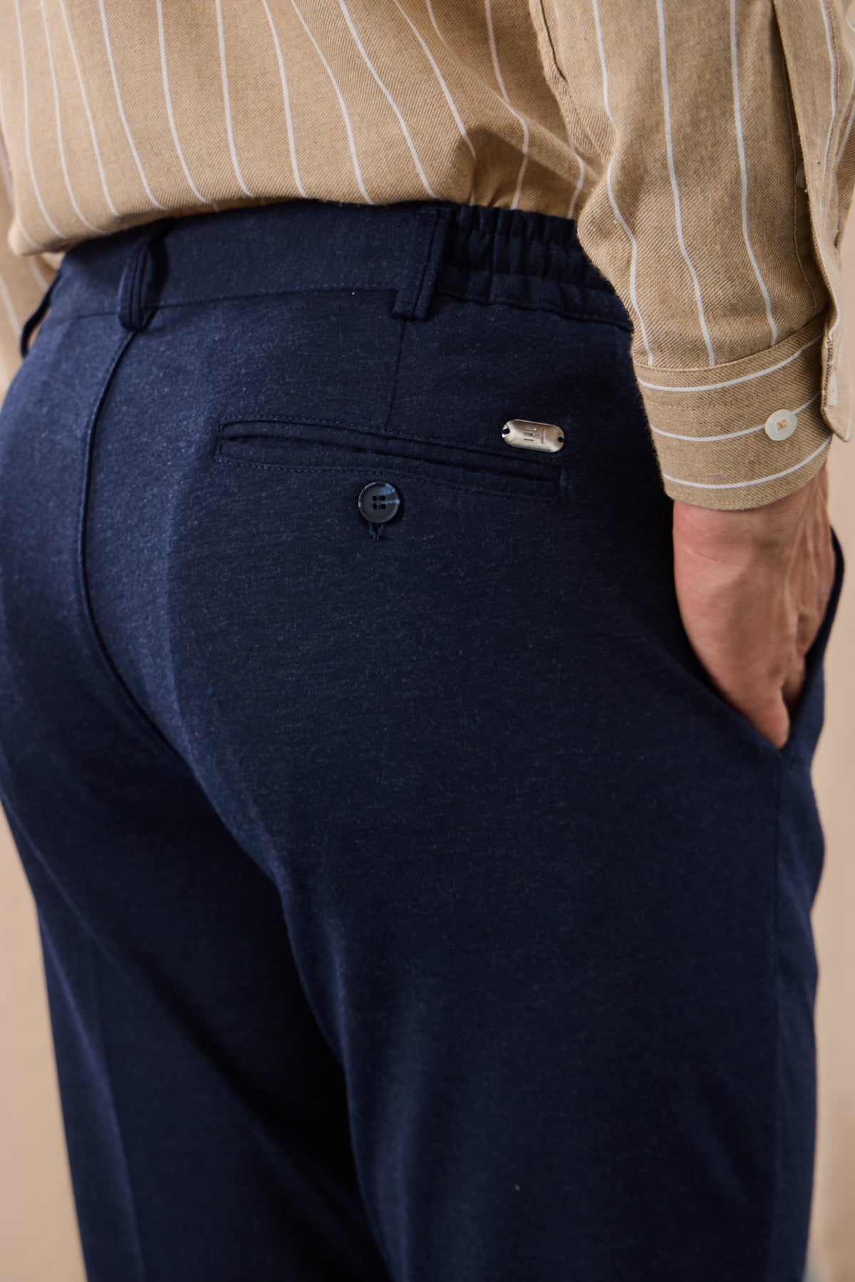 Melanj Dokulu Smart Pantolon - Lacivert