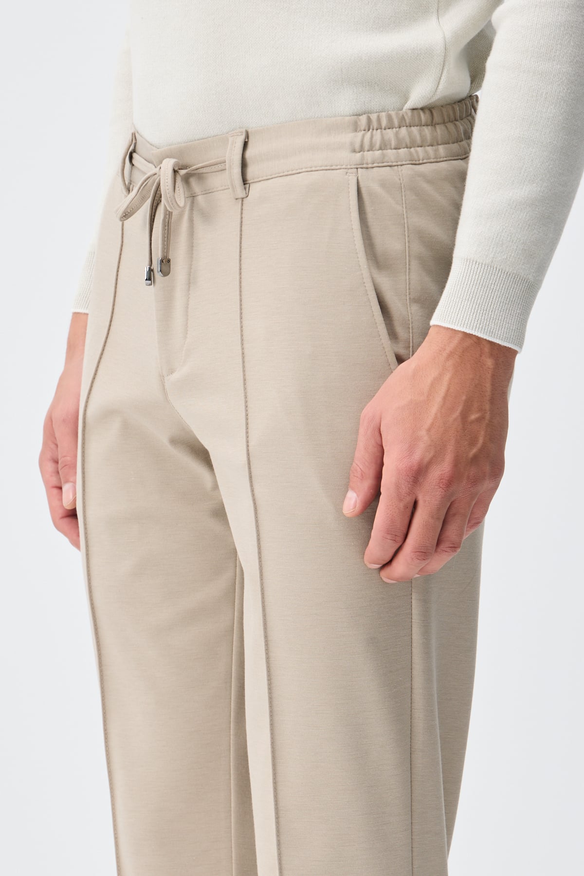 Bi-Stretch Nervürlü Pantolon - Bej