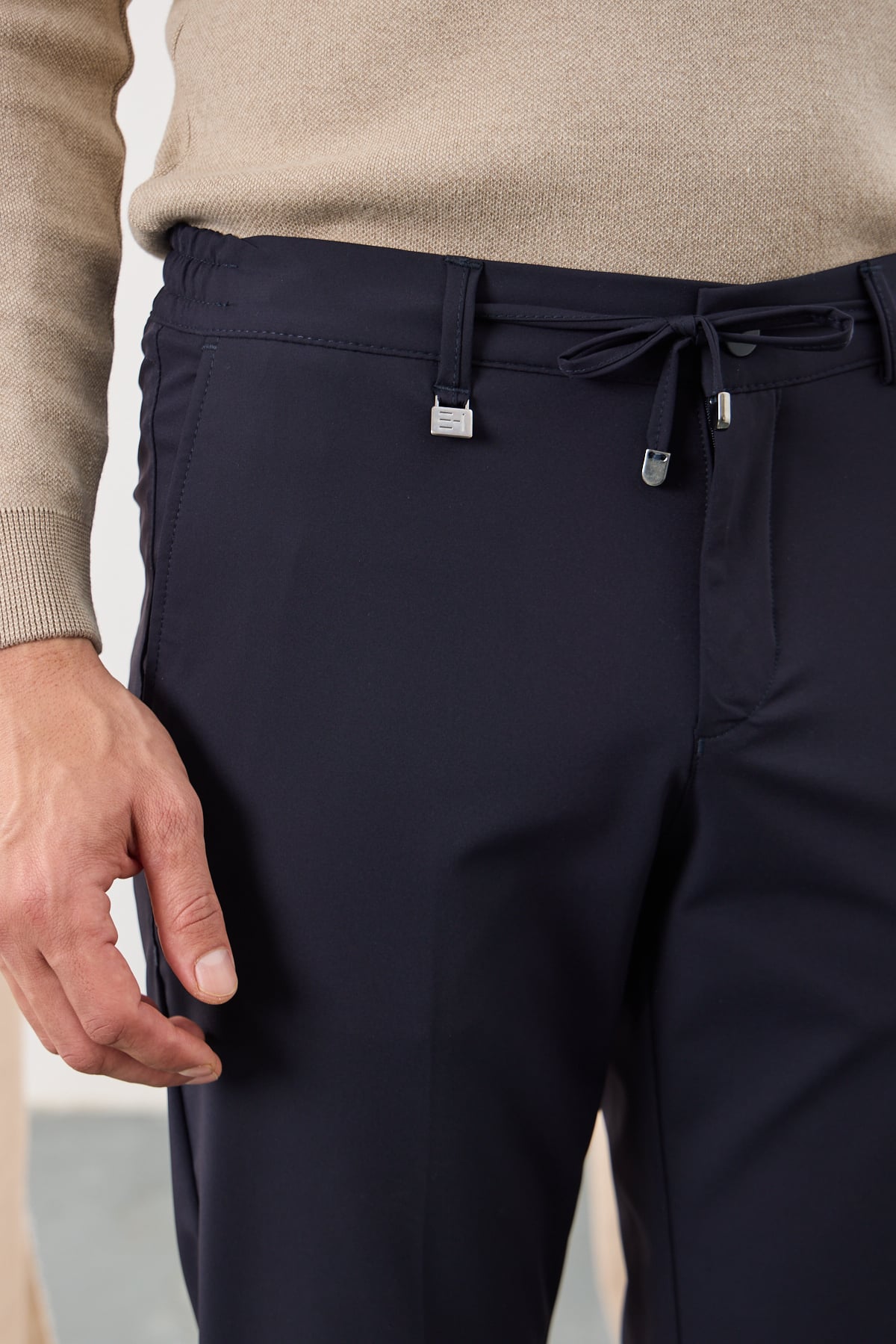 Poliamid Esnek Jogger Pantolon - Lacivert