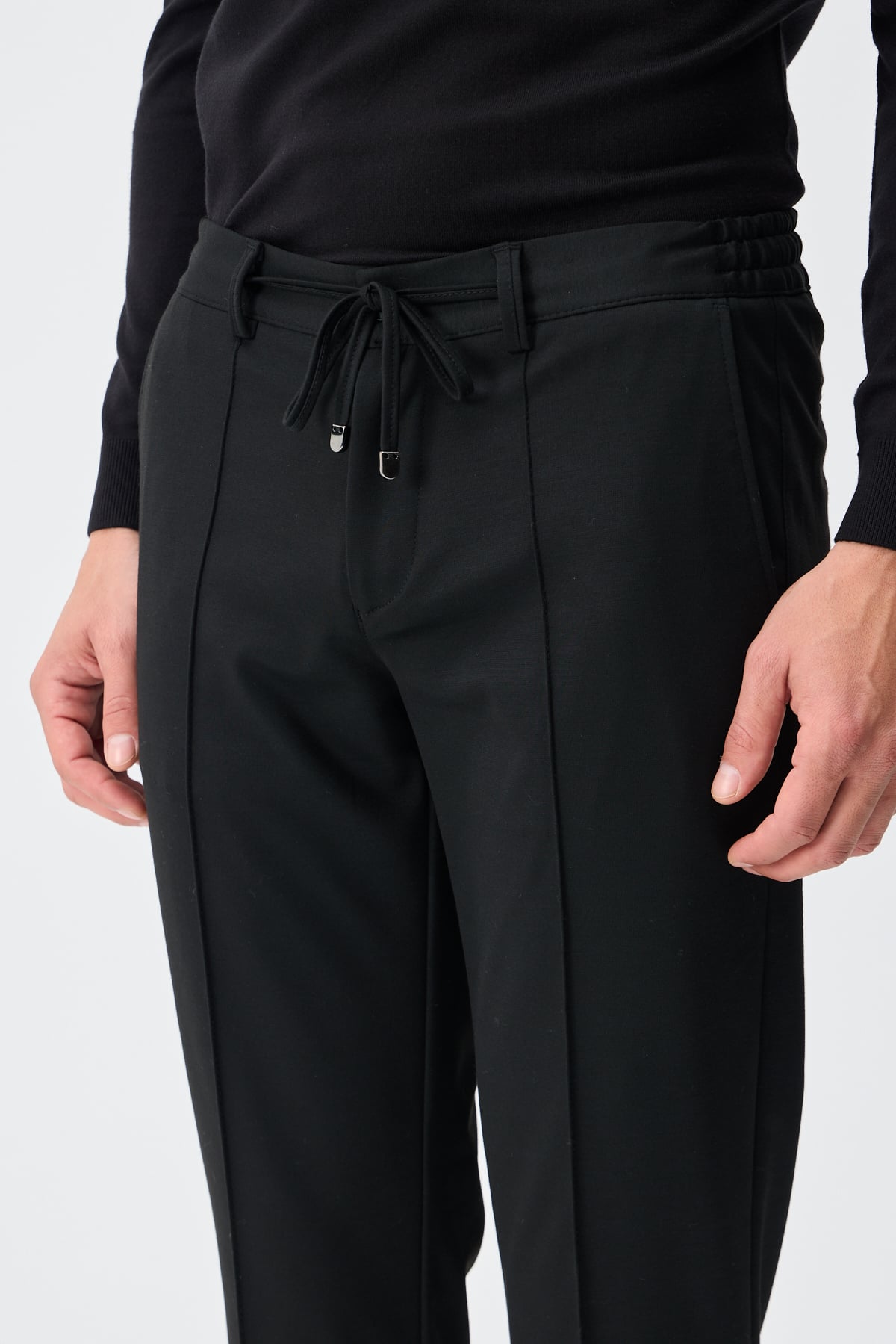 Bi-Stretch Nervürlü Pantolon - Siyah