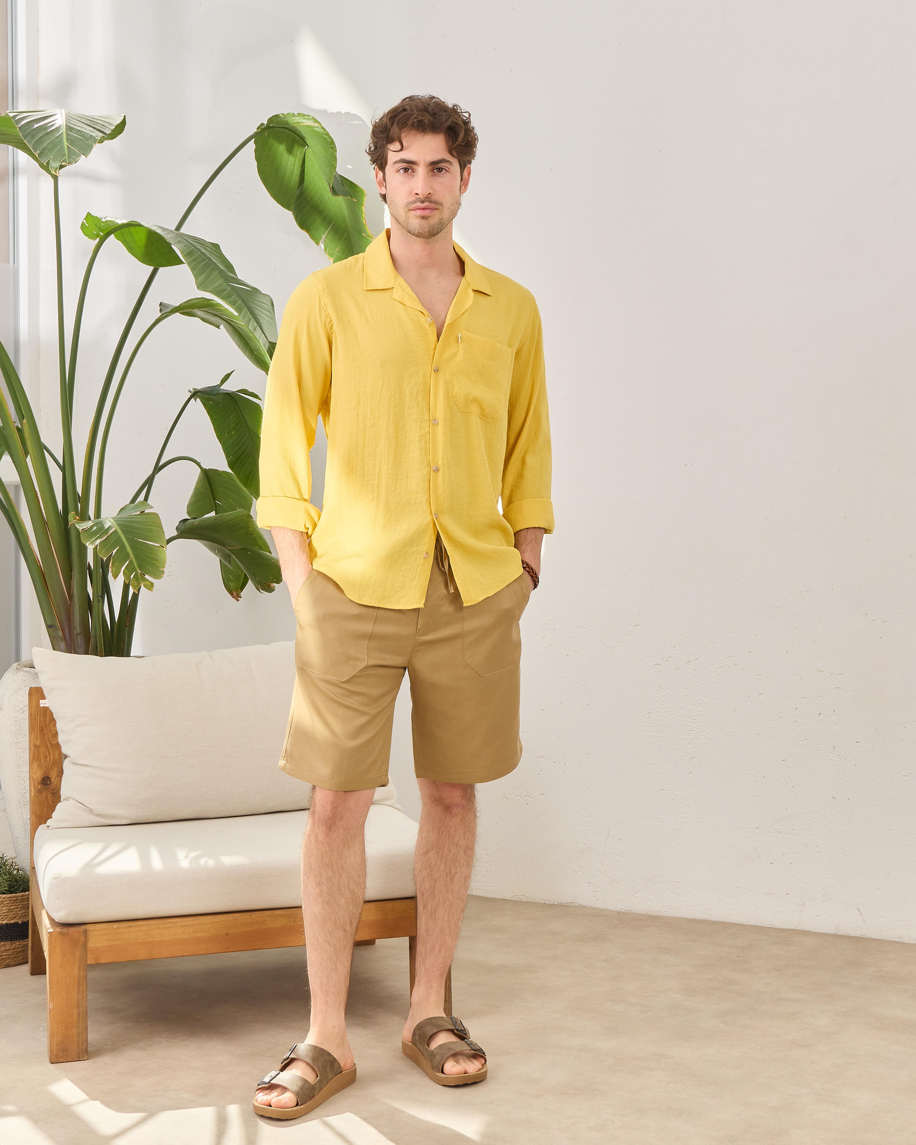 Loose Fit Salaş Gömlek - Sarı