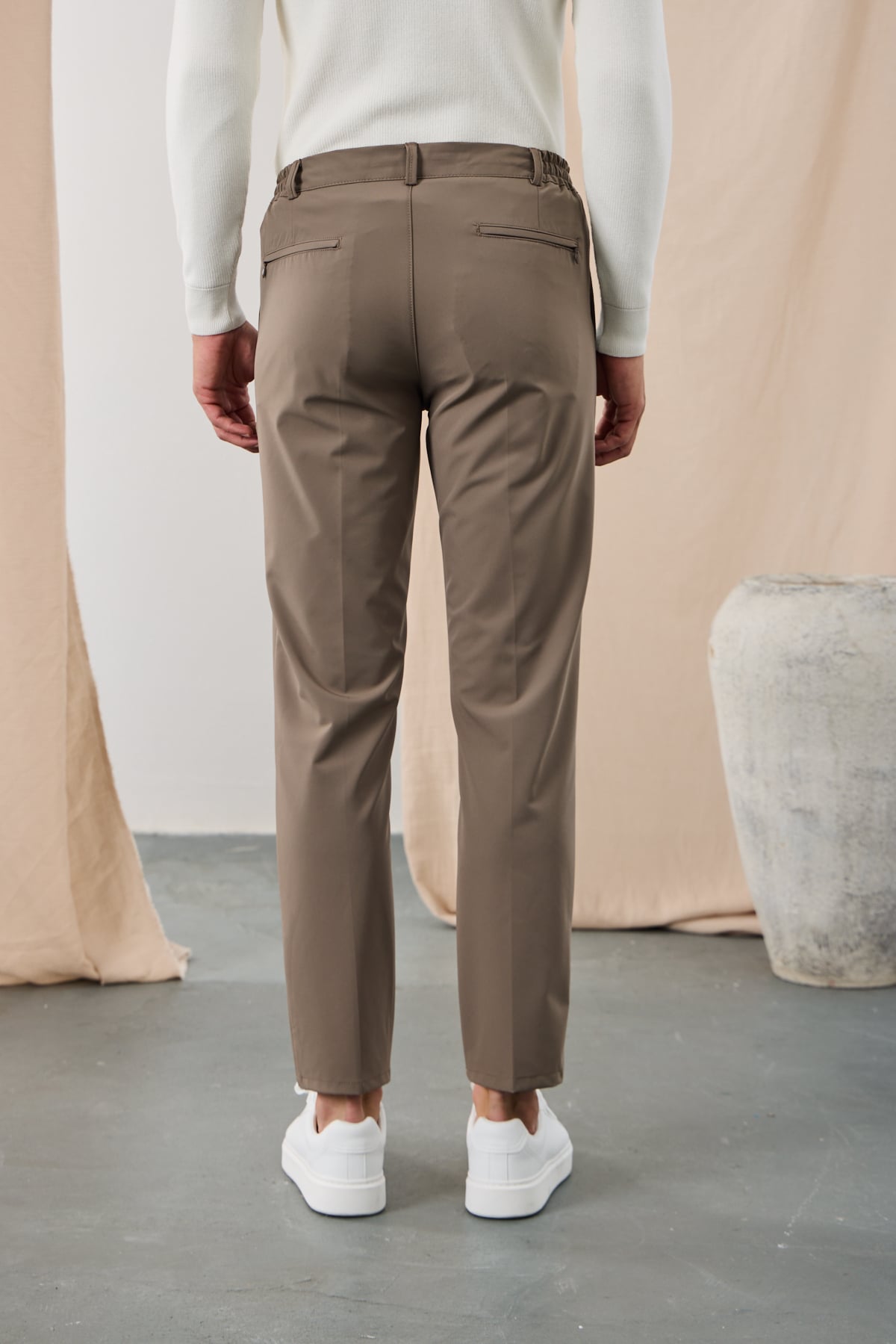 Poliamid Esnek Jogger Pantolon - Karamel