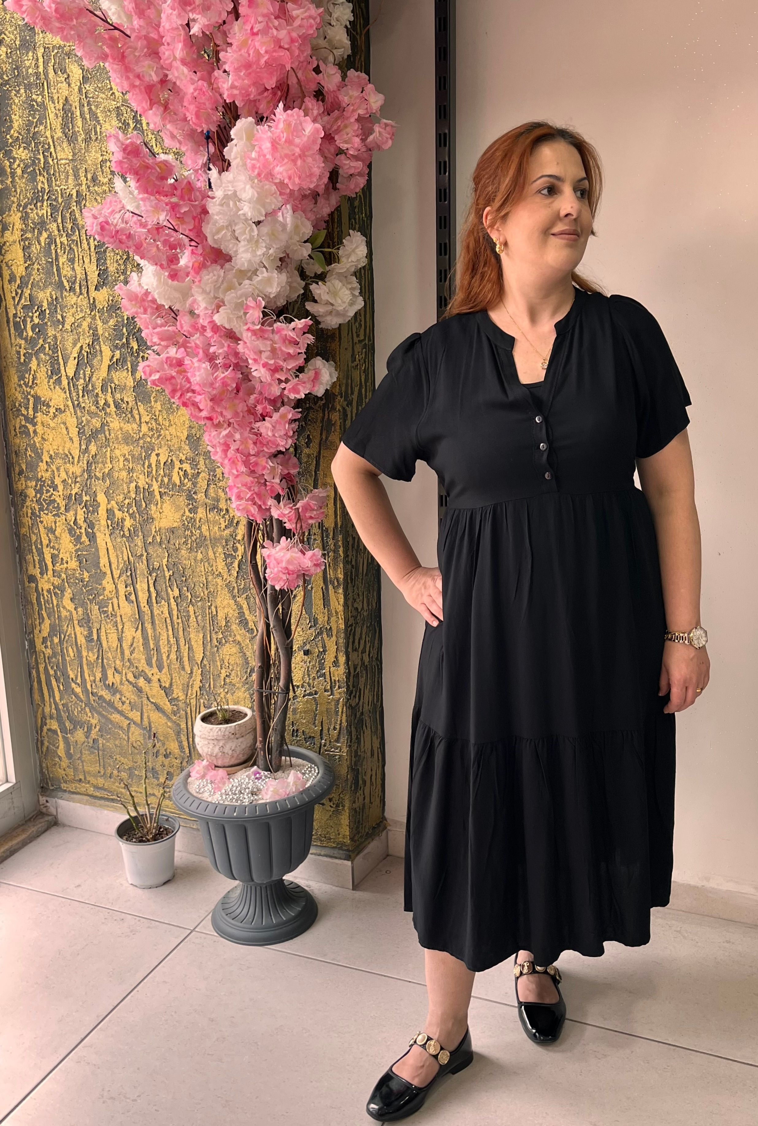 Düğme Detaylı Yazlık Elbise 