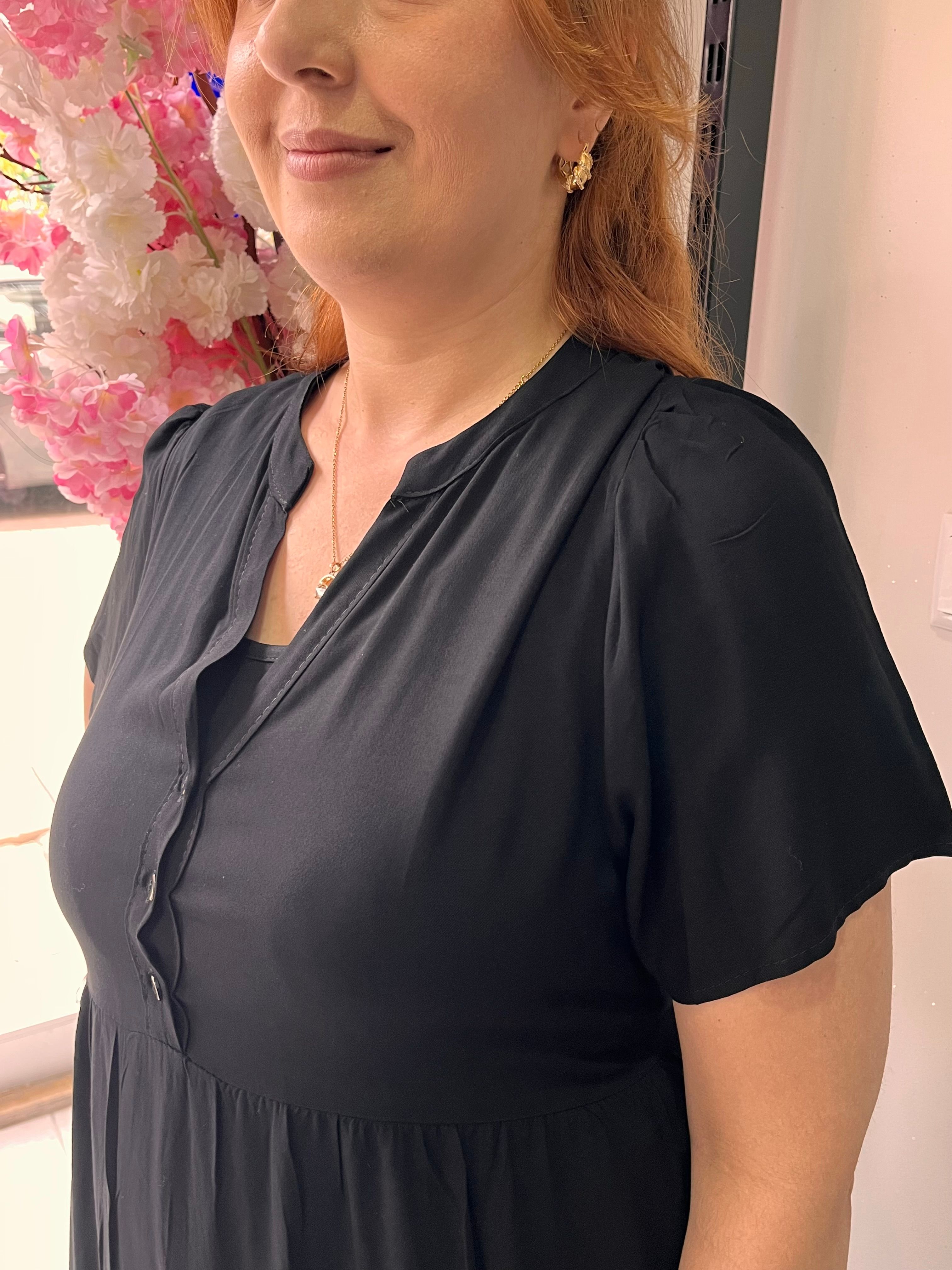 Düğme Detaylı Yazlık Elbise 