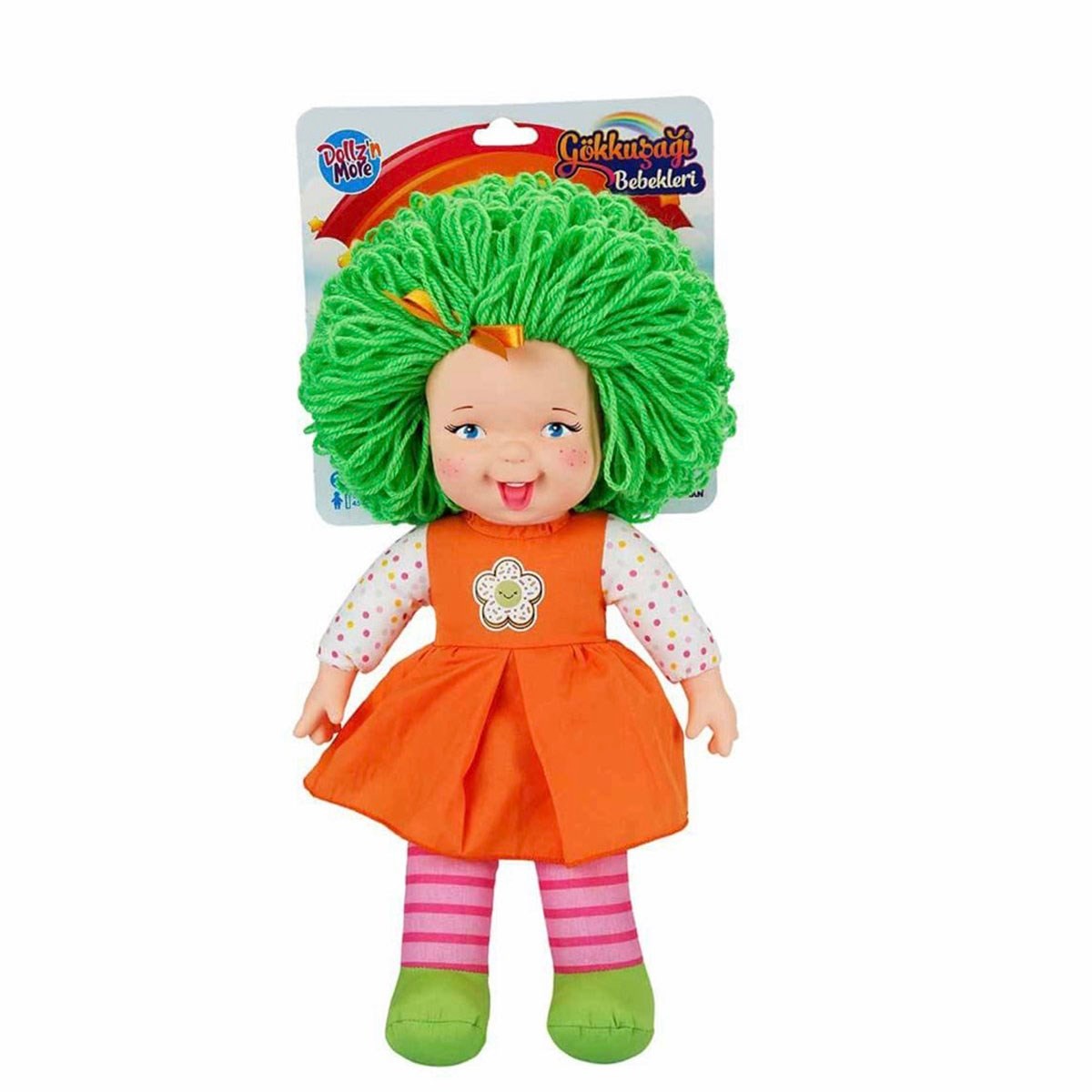 Sunman Gökkuşağı Rengarenk Saçlı Bebek 45 Cm