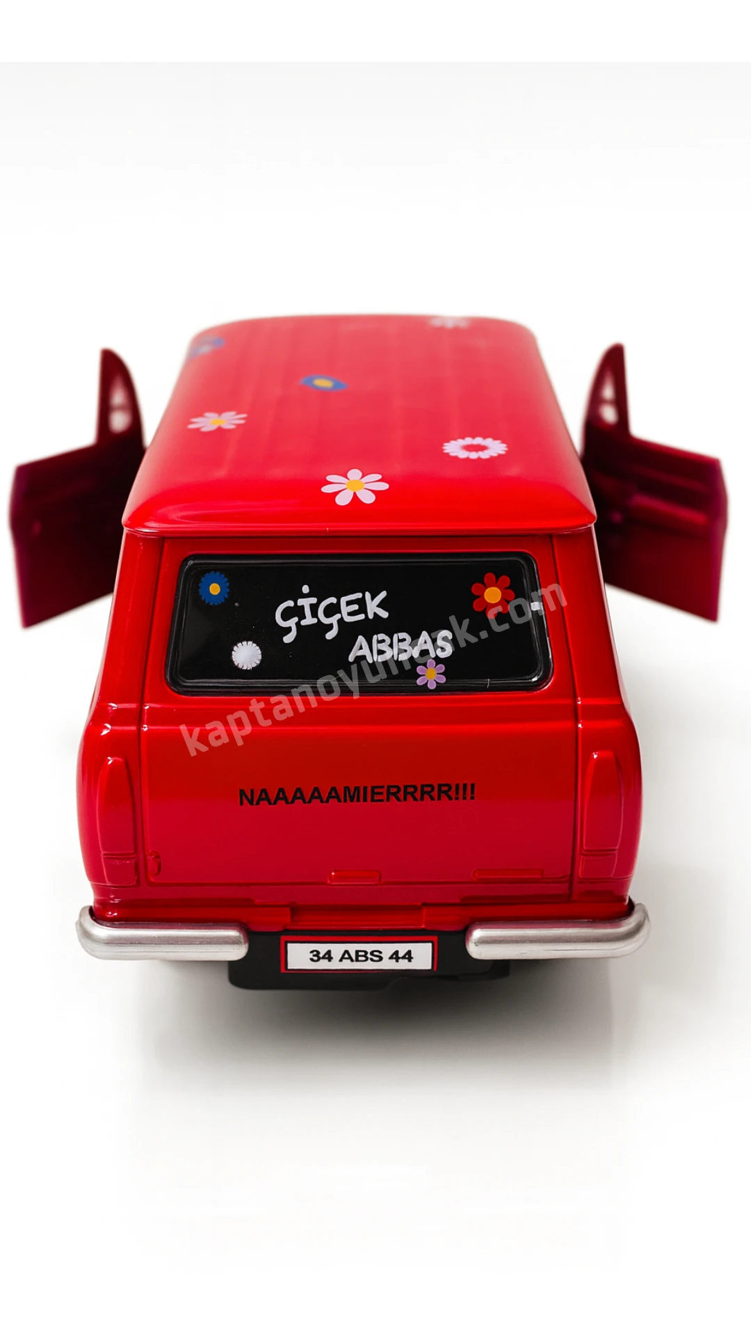 Birlik Nostanji Kapıları Açılan Çek Bırak Korna Sesli Metal Kırmızı Çiçek Abbas Araba