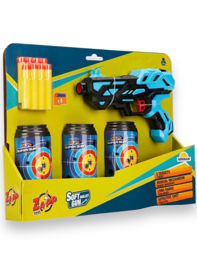 Zapp Hedefli Sünger Nerf Atan Silah