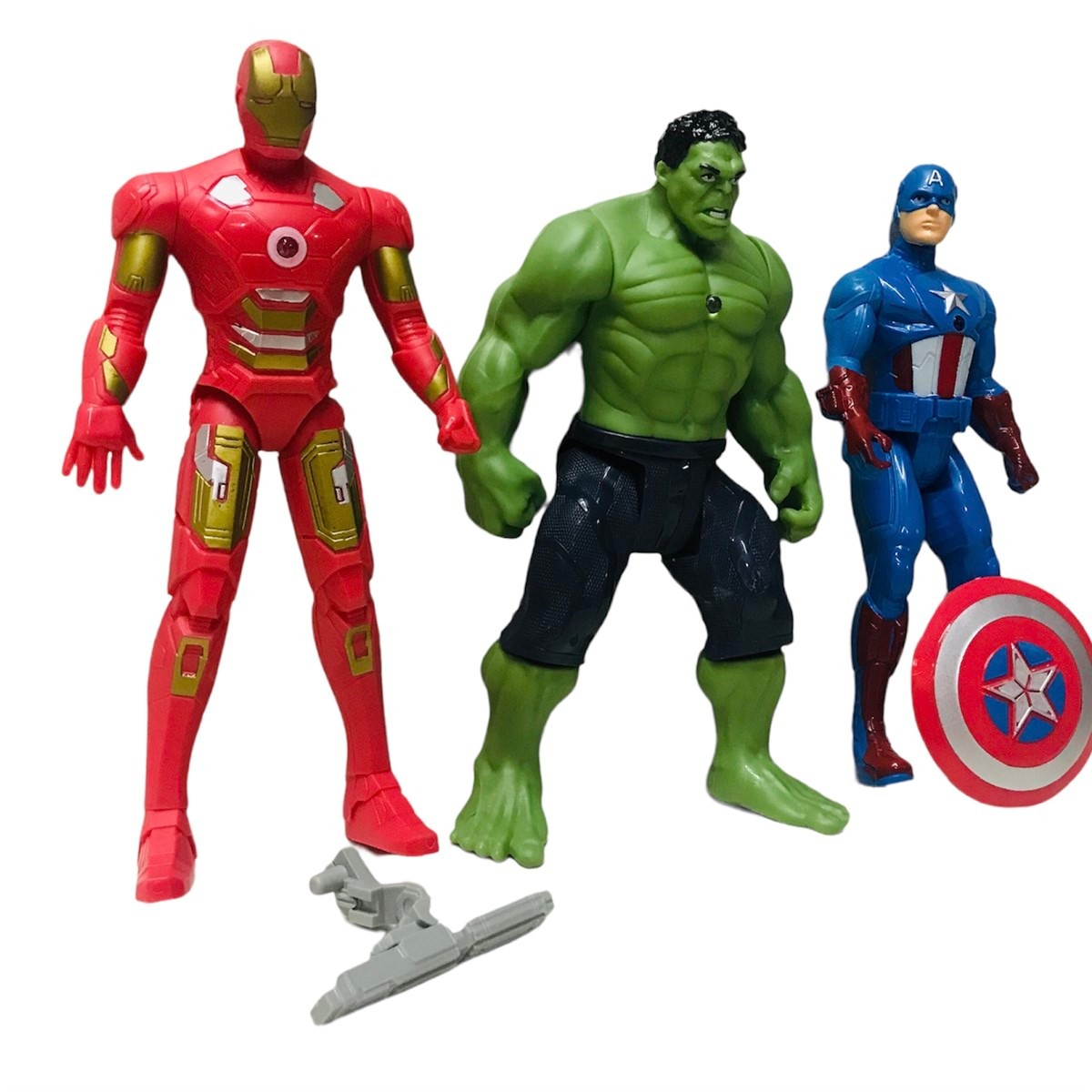 Avengers Süper Kahramanlar İron Man Hulk Kaptan Amerika 3'lü Işıklı Oyuncak