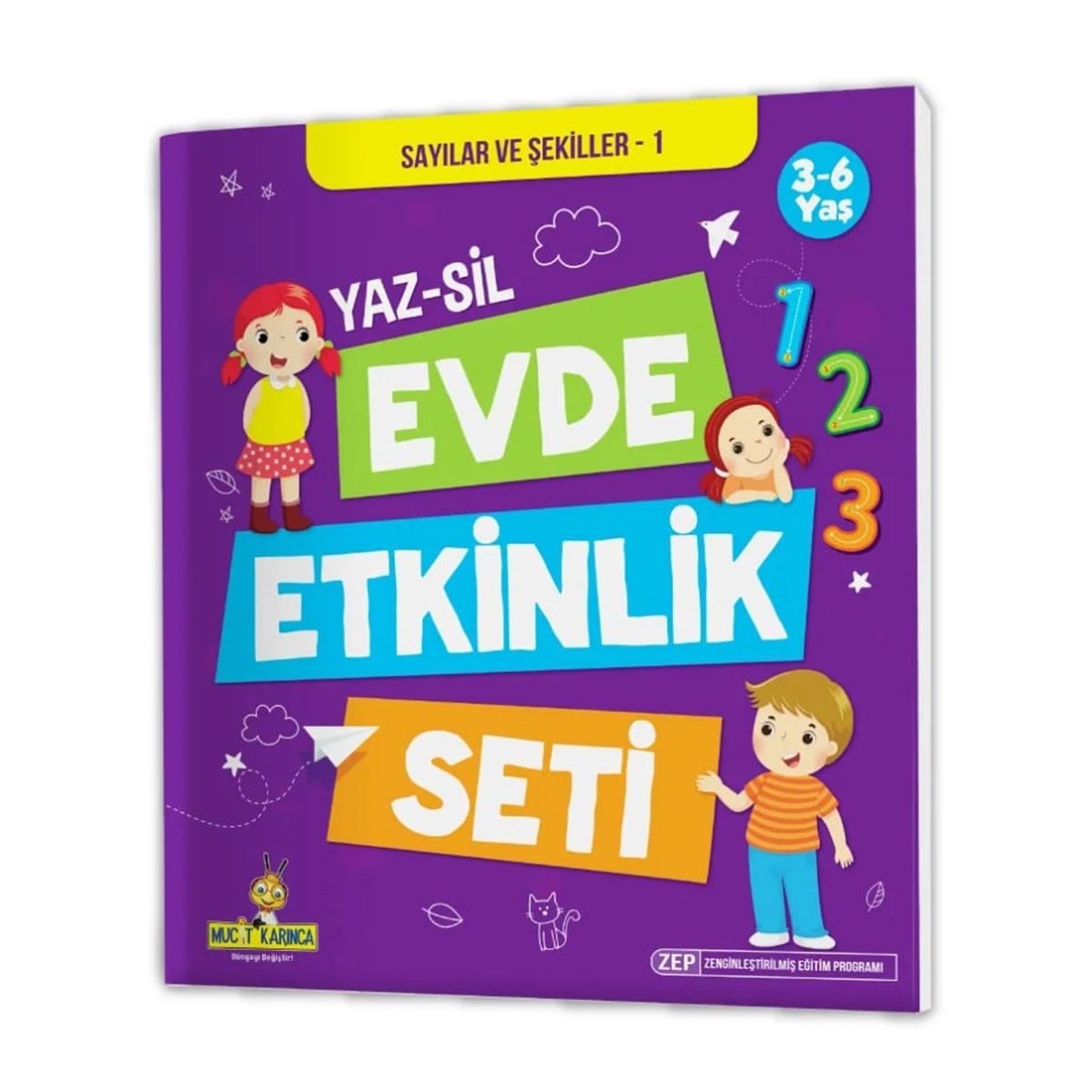 3-6 Yaş Evde Etkinlik Seti (Çizgi Çalışmaları, Sayılar, Geometrik Şekiller, Mantık Soruları, Dikkat Geliştirme)