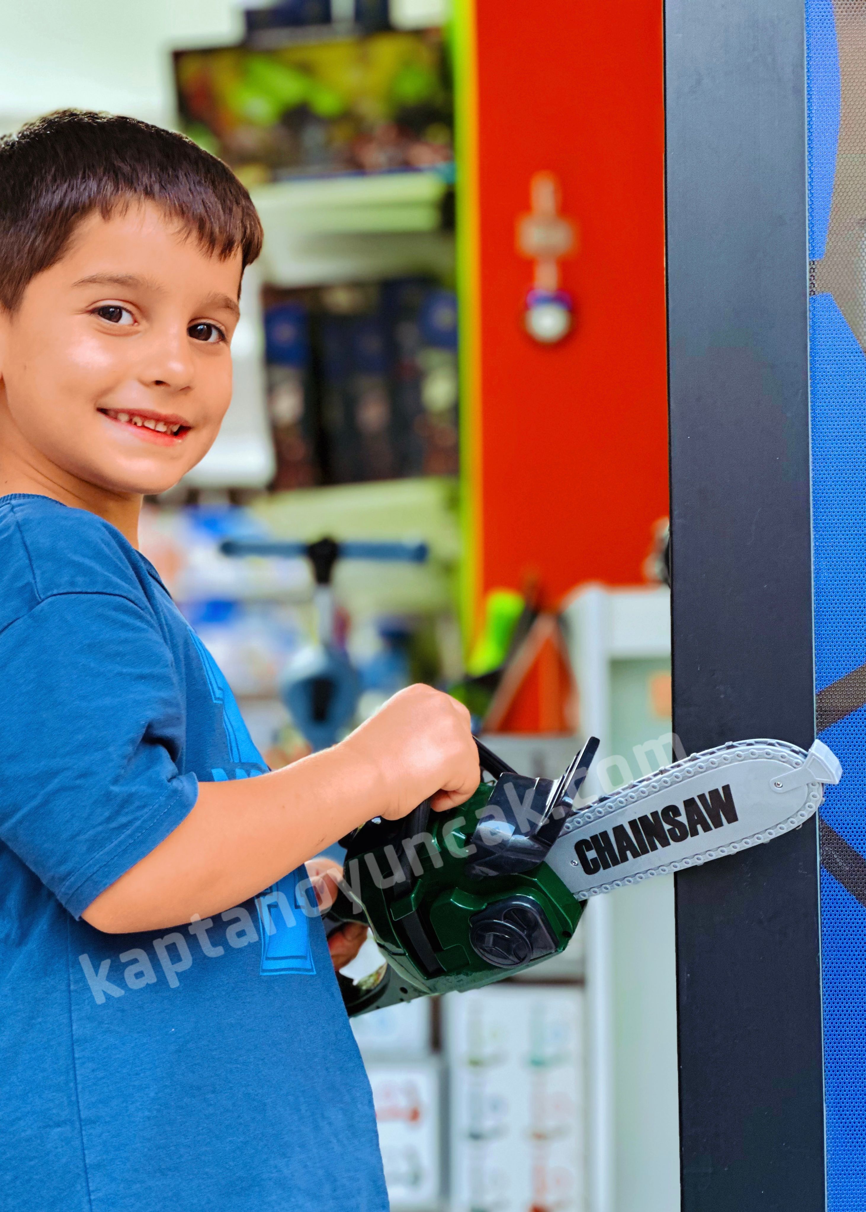 Sesli Motorlu Pilli Testere Oyuncak - Oyuncak Ağaç Testeresi