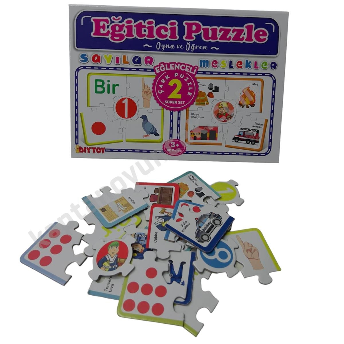 Eğitici Çark Puzzle Sayılar Ve Meslekler