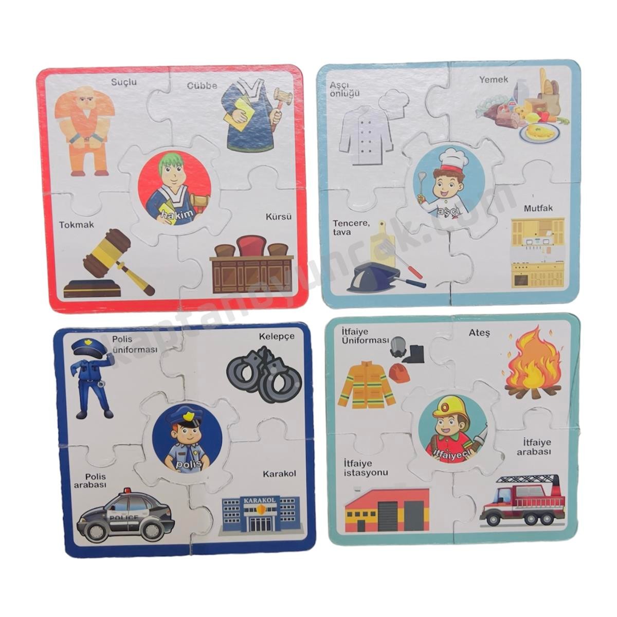 Eğitici Çark Puzzle Sayılar Ve Meslekler