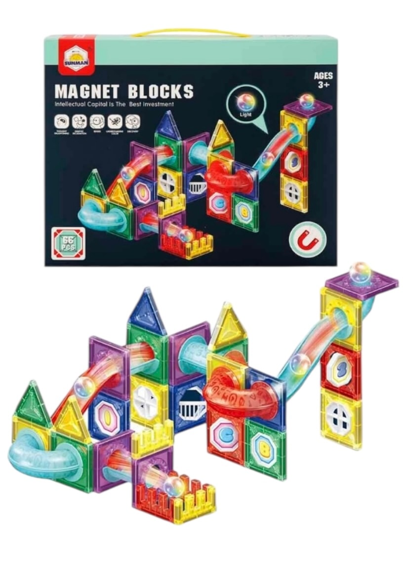 Işıklı Eğitici Manyetik Bloklar 66 Parça