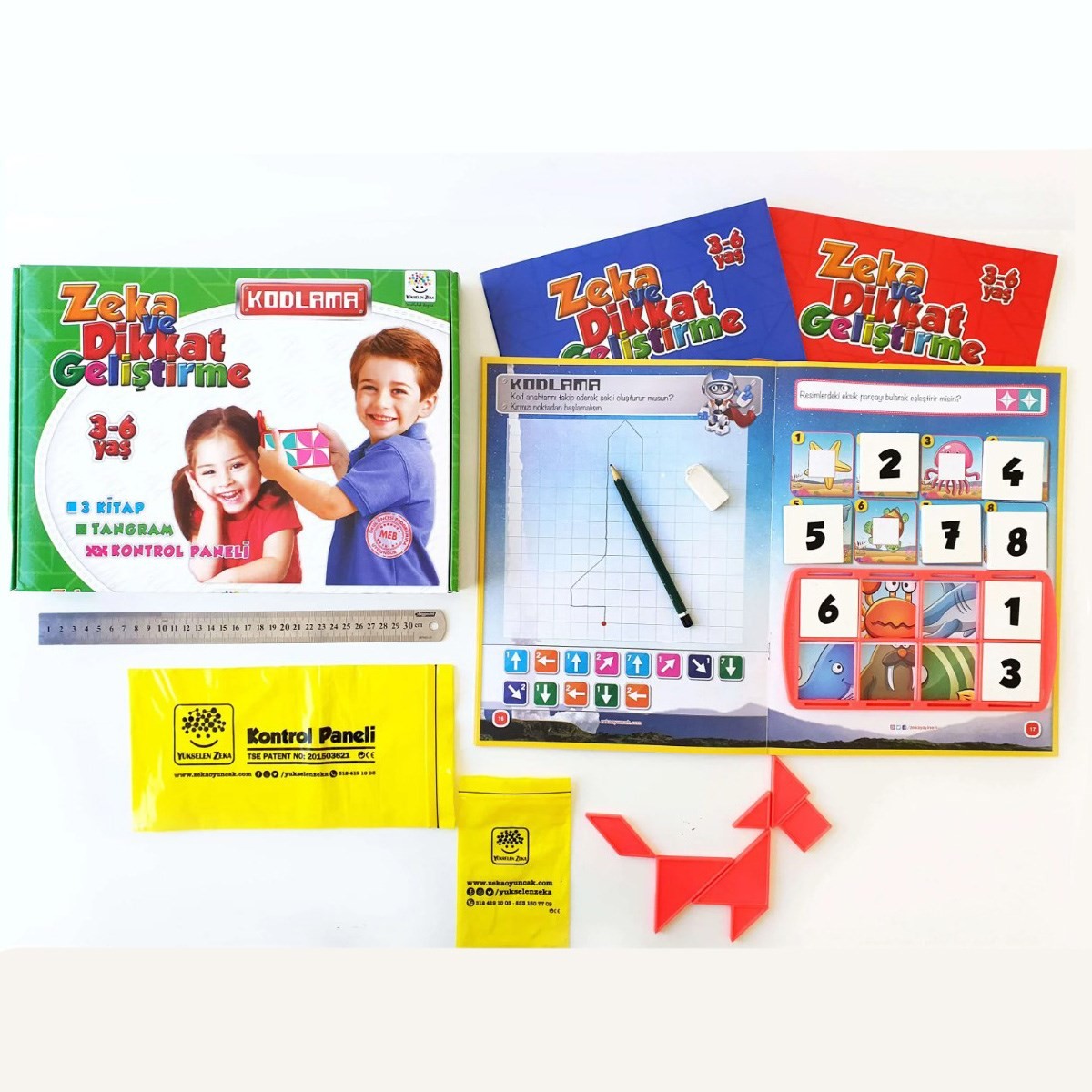 3-6 Yaş Zeka ve Dikkat Geliştirme Seti (Zeka Testleri, Dil Gelişimi, Kalem Tutma Becerisi, Mantıksal Düşünme, Bilişsel Beceriler)