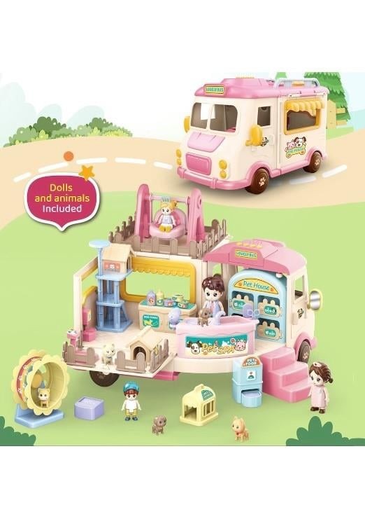Vardem Büyük Boy Sesli Işıklı Aksesuarlı Veteriner Karavan Pet House