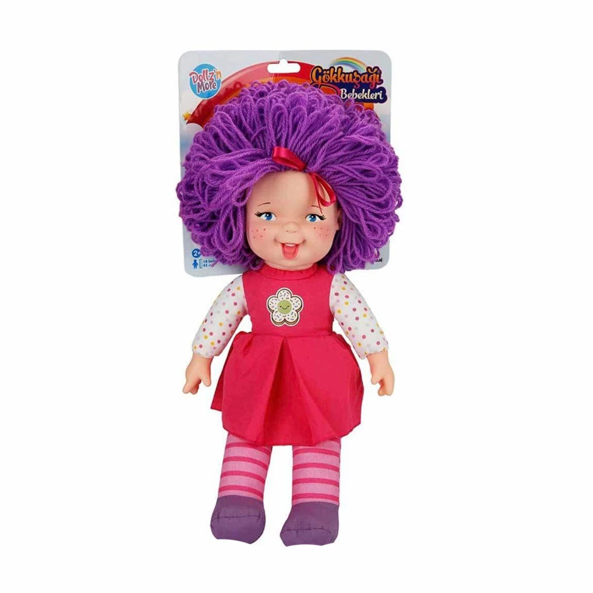 Sunman Gökkuşağı Rengarenk Saçlı Bebek 45 Cm