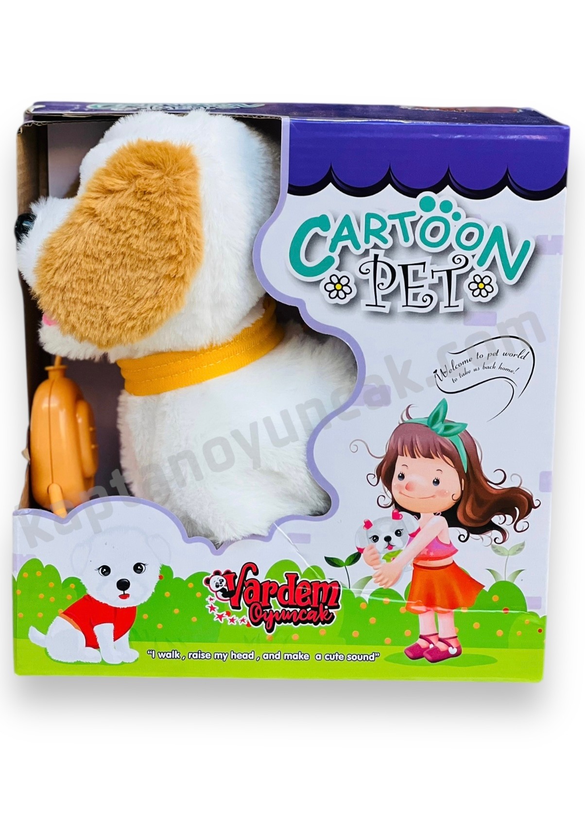 Tasmalı Hareketli Yürüyen Peluş Köpek 