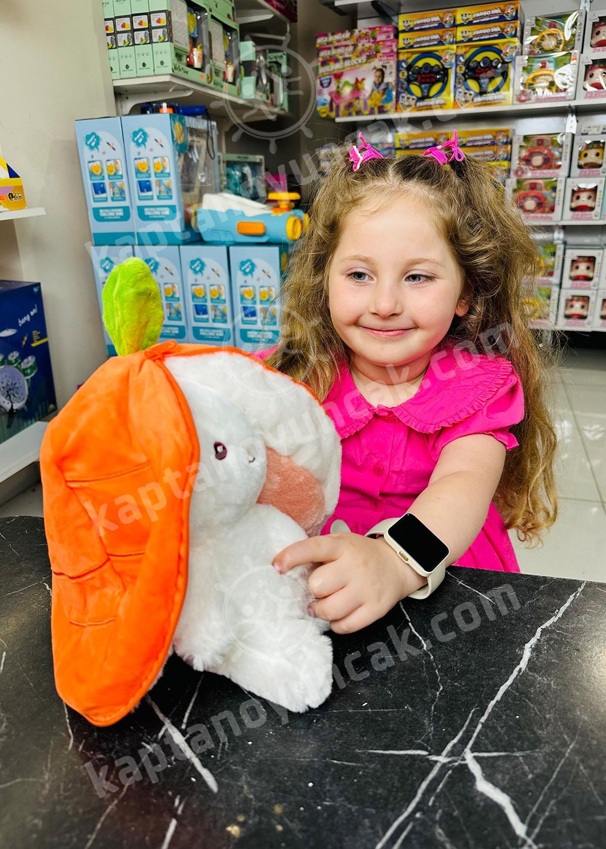 Peluş Tavşan Fermuarlı Havuç Tavşan Peluş