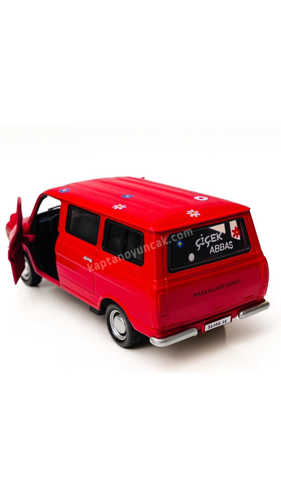 Birlik Nostanji Kapıları Açılan Çek Bırak Korna Sesli Metal Kırmızı Çiçek Abbas Araba