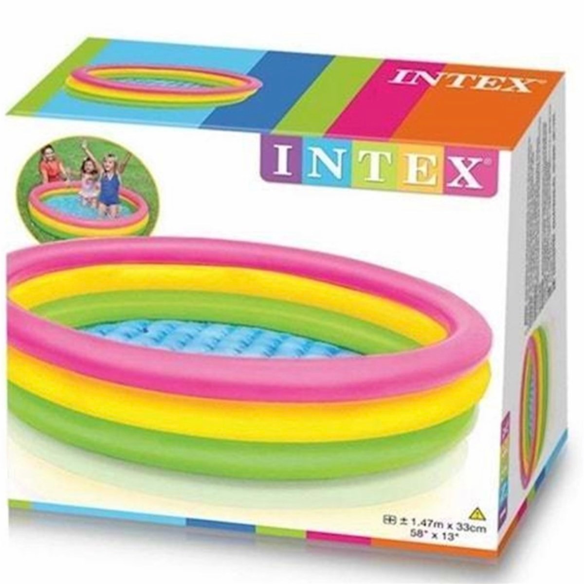 İntex Havuz 3 Boğumlu Renkli Havuz 147x33