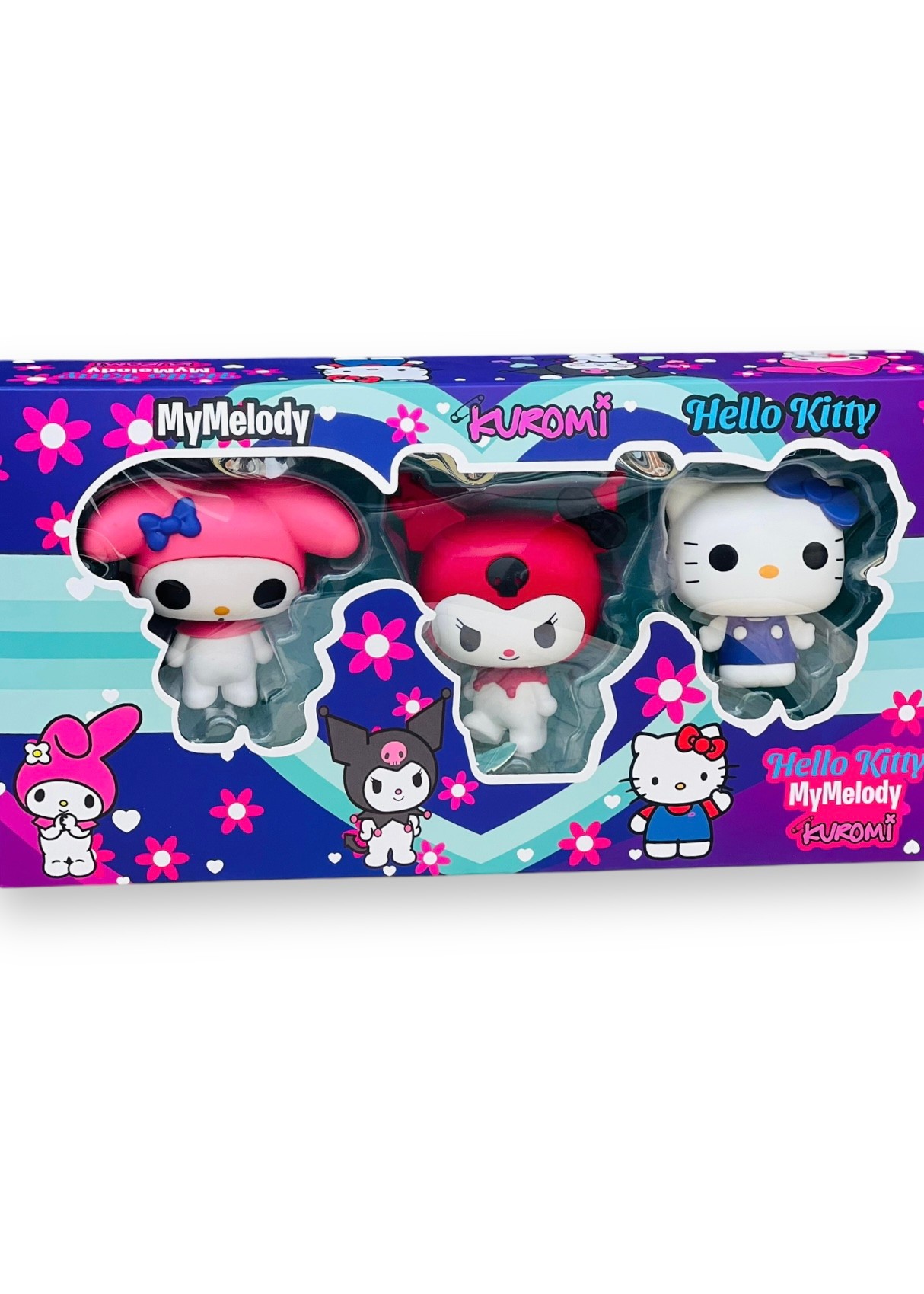 Kuromi Hello Kitty ve Mymelody 3'lü Figür Oyuncak Seti