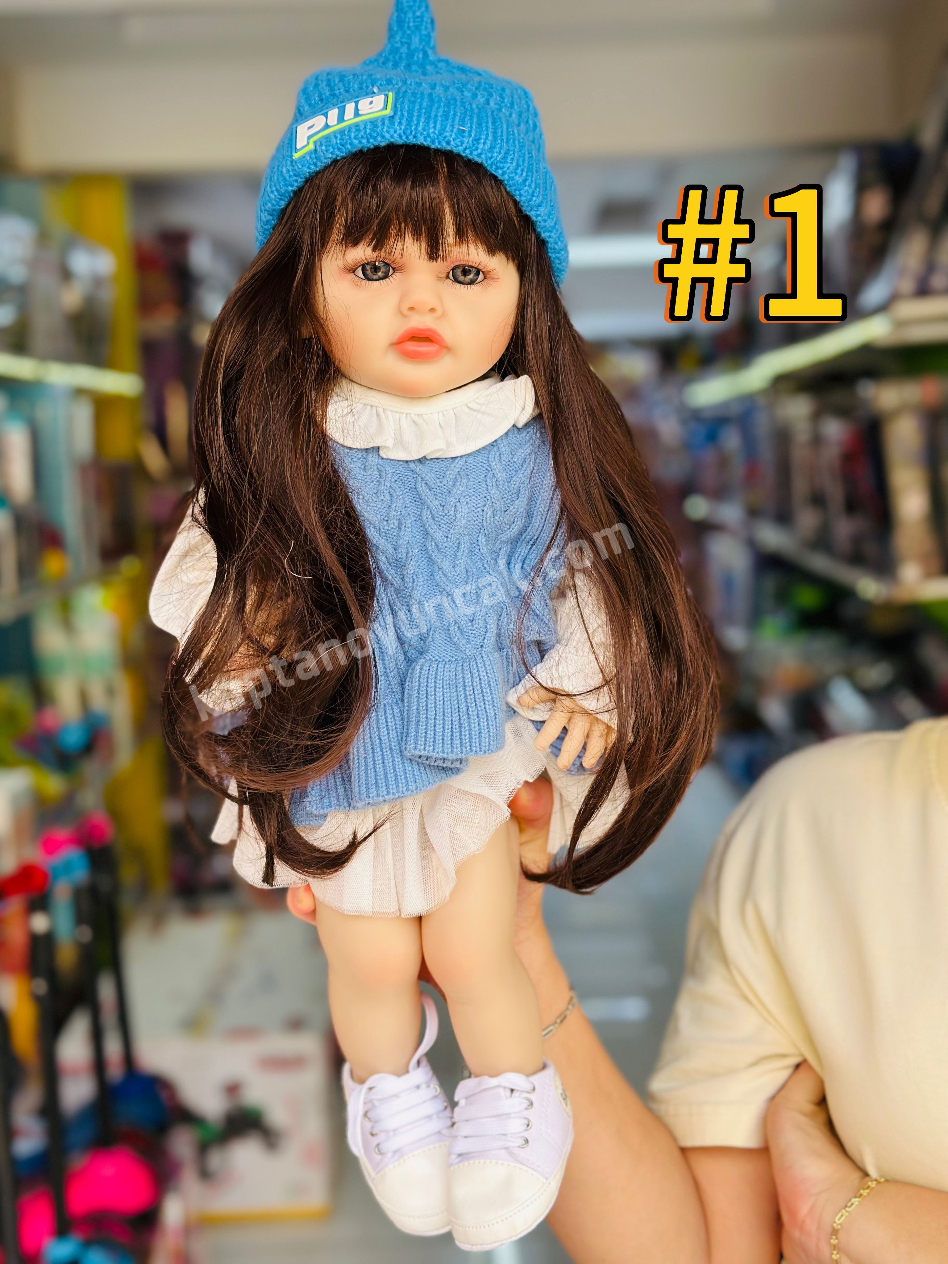 Gerçekci Kaliteli Saçlı Silikon Reborn Bebek 55 Cm