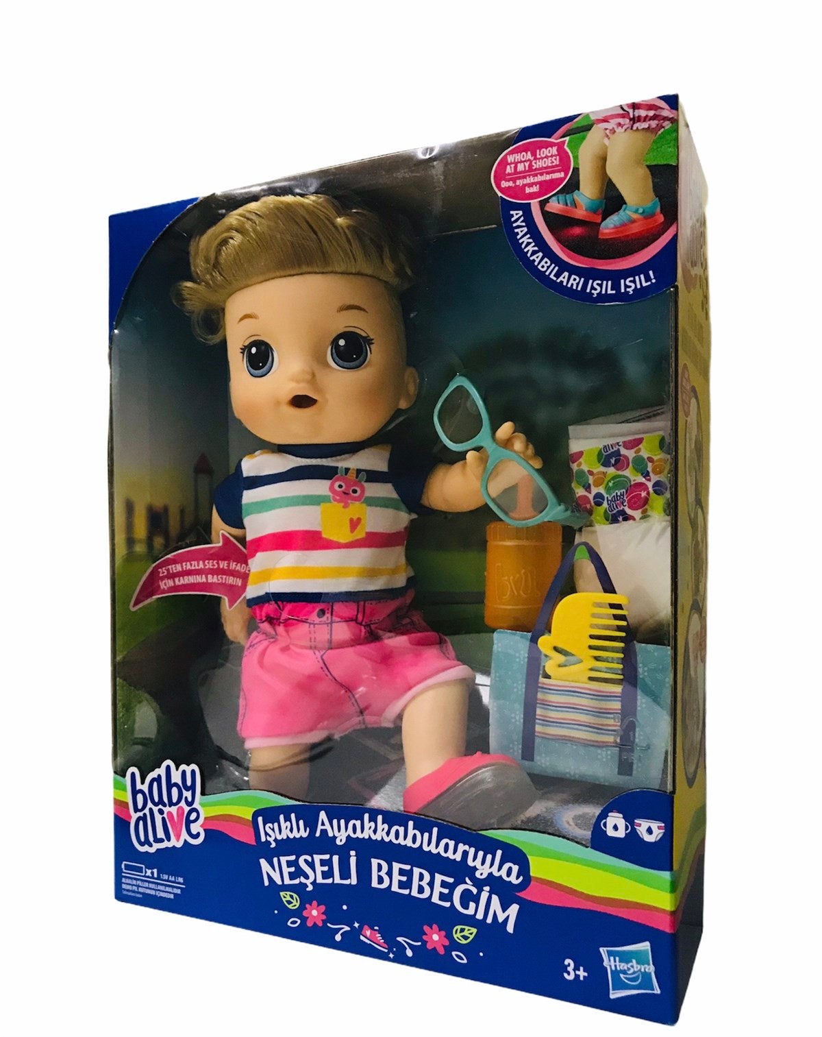 Baby Alive Neşeli Erkek Bebeğim Işıklı Ayakkabılı