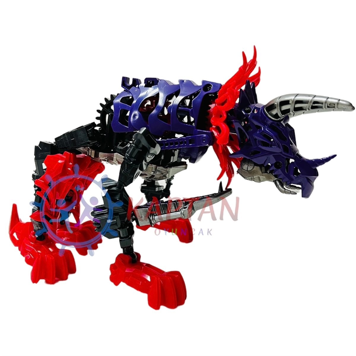 Transformer Optimus Robota Dönüşen Dinazor Oyuncak - Kırmızı