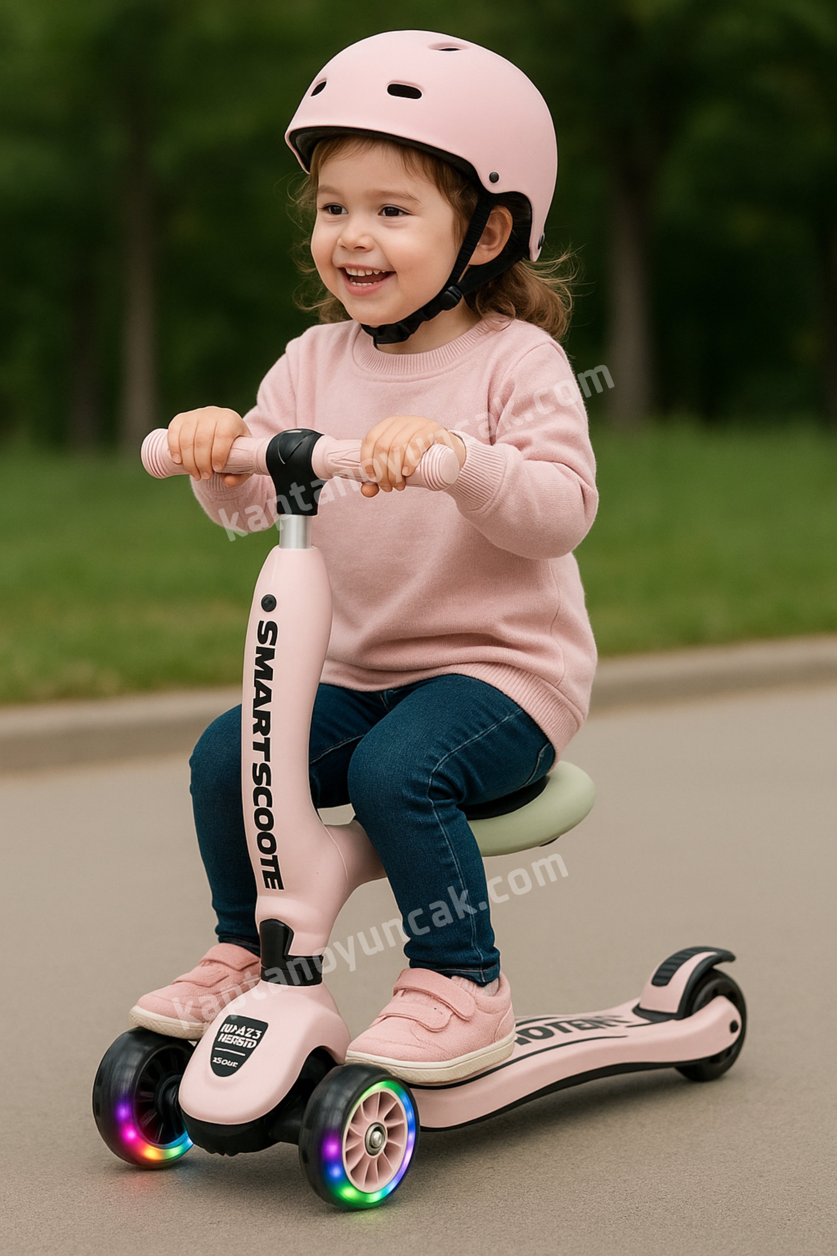 Smart Tekerlekleri Led Işıklı Oturaklı Scooter