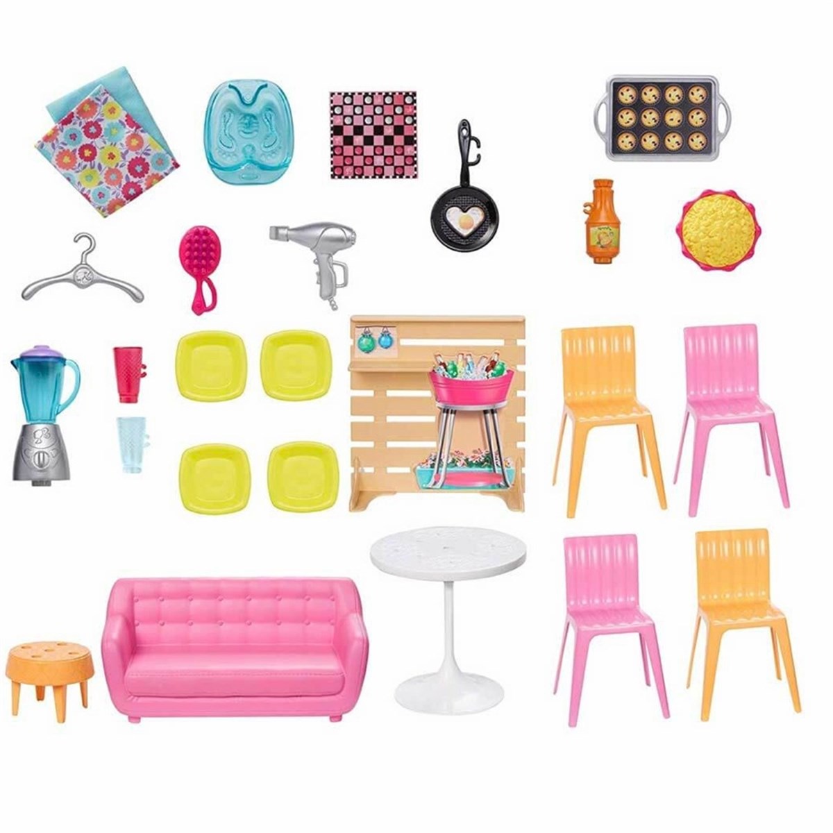 Barbie'nin Muhteşem Malibu Evi - Pembe Kutu - 6 Odalı