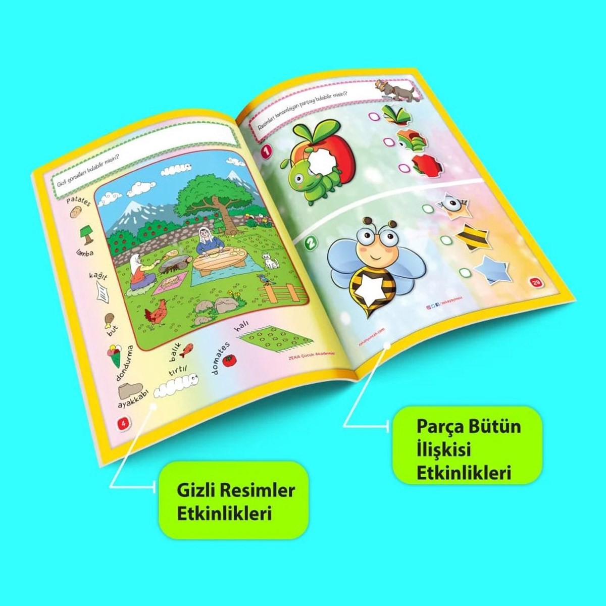 3-6 Yaş Zeka ve Dikkat Geliştirme Seti (Zeka Testleri, Dil Gelişimi, Kalem Tutma Becerisi, Mantıksal Düşünme, Bilişsel Beceriler)