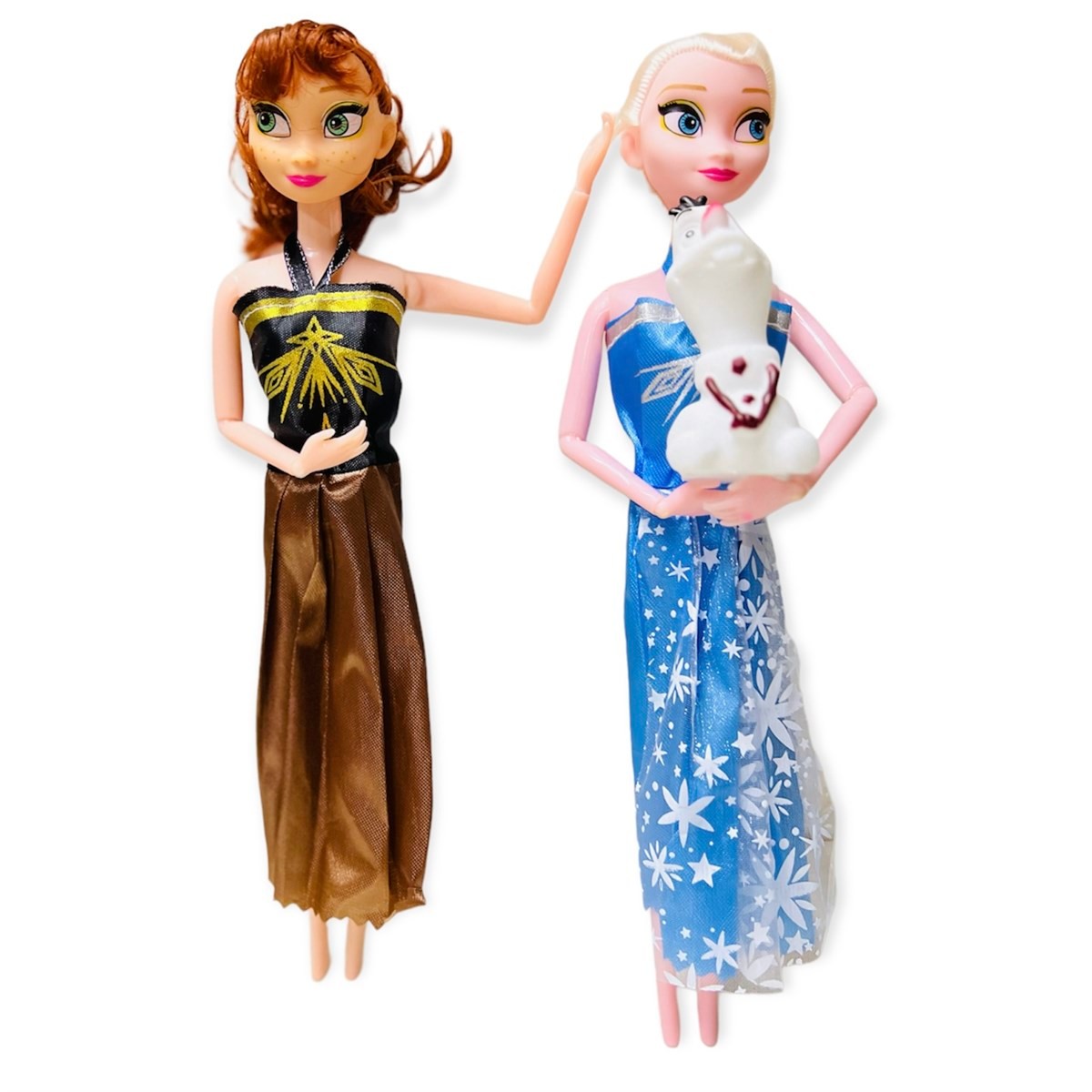 Frozen Elsa Anna 2 li Eklemli Oyuncak Bebek