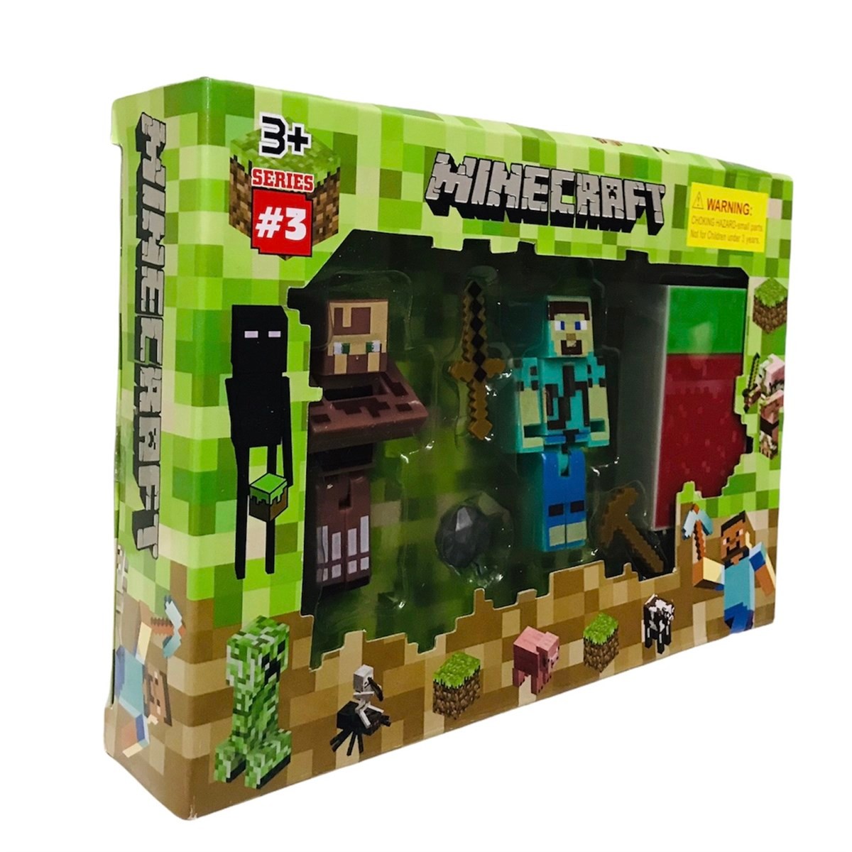 Minecraft Oyuncak Figürleri 3 Figür 6 Parça Oyuncak Seti