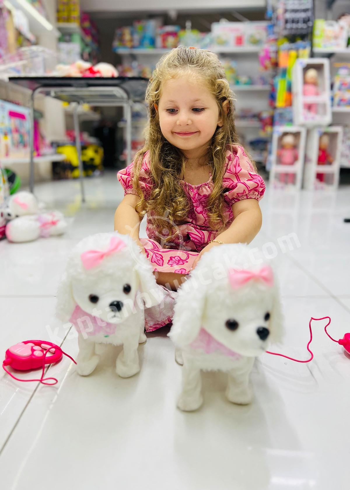 Tasmalı Pilli Kumandalı Sesli Yürüyen Tasmalı Süslü Köpek