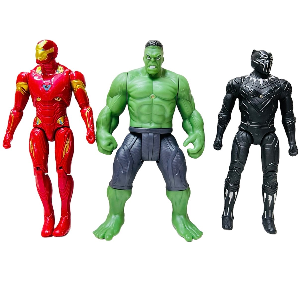 Avengers Işıklı İron Man Hulk Kara Panter 3'lü Oyun Seti - Süper Kahramanlar