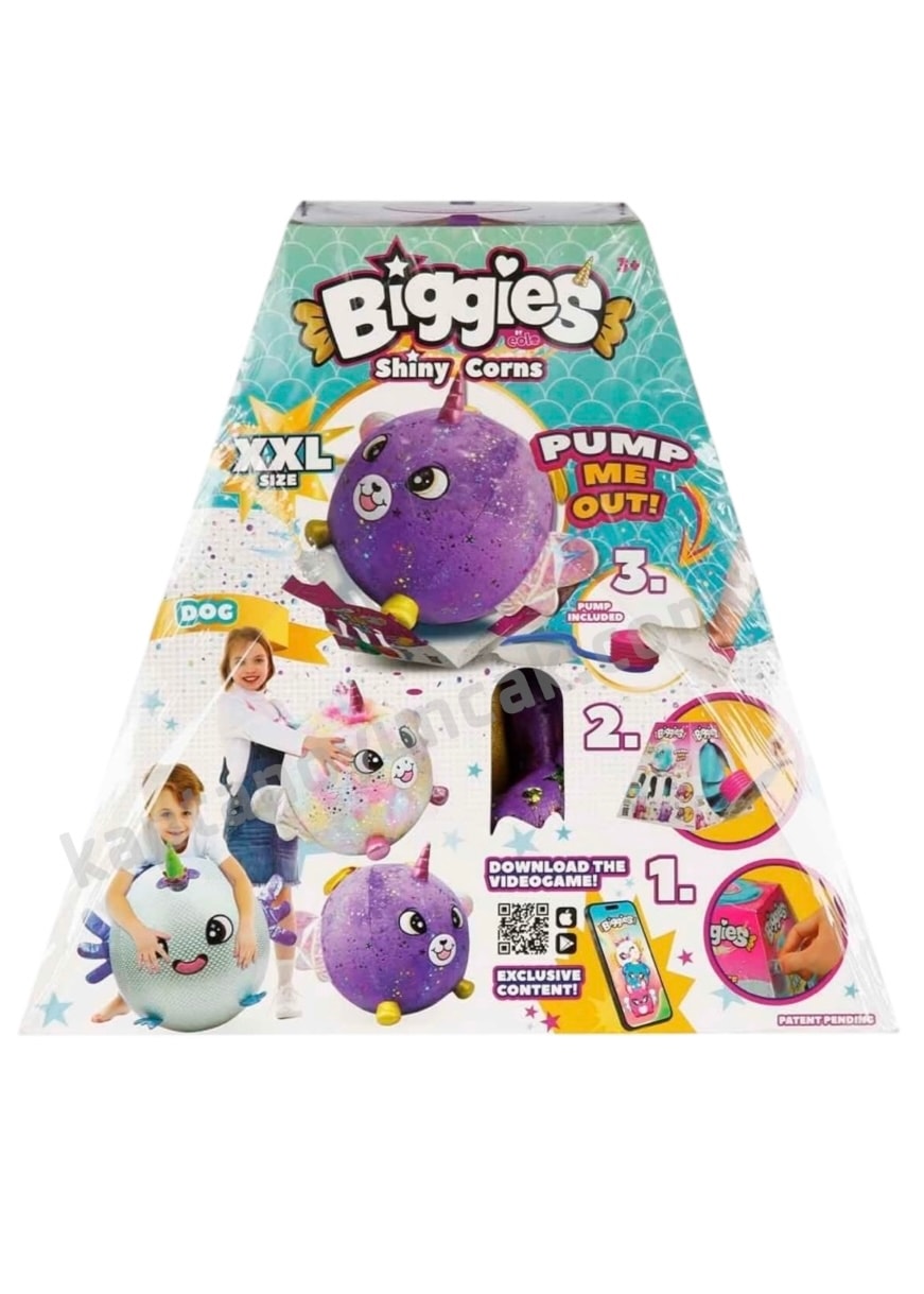 Şişme Peluş Mor Köpek XXL Shiny Corns Biggies
