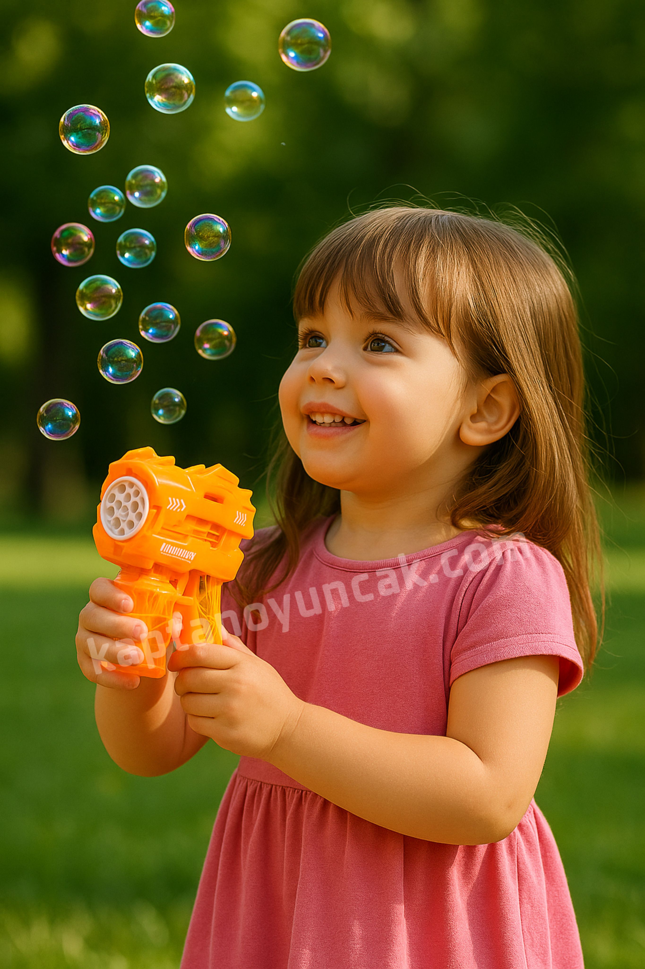 Pilli Işıklı Otomatik Köpük Balon Tabancası