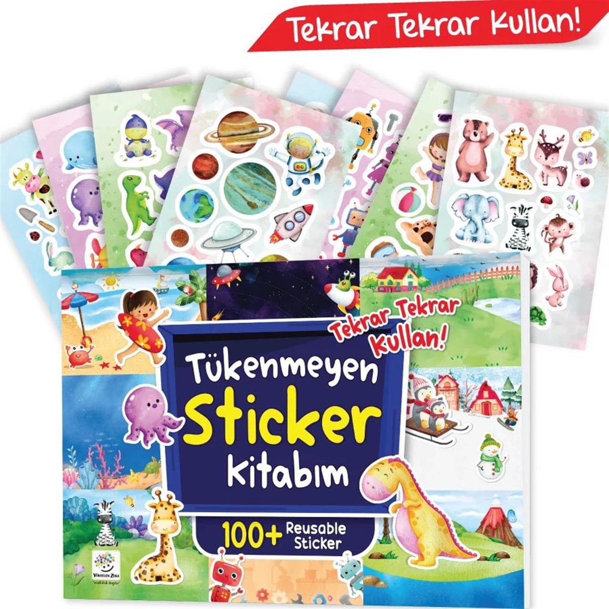 Tükenmeyen Sticker Kitabım 100+ Tekrar Tekrar Kullanılabilen Sticker