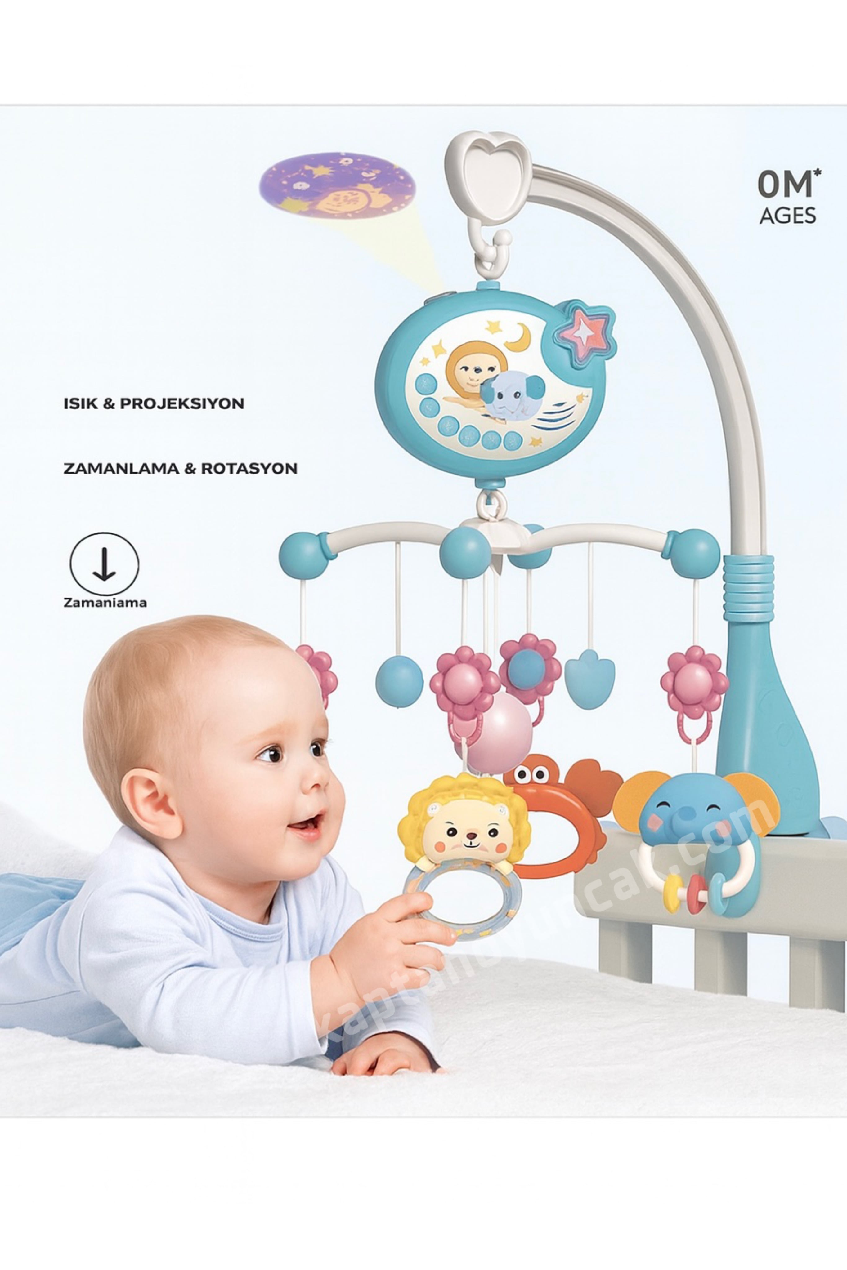 Işıklı Sesli Müzikli Bebek Dönence Beşik Takılan Dönence