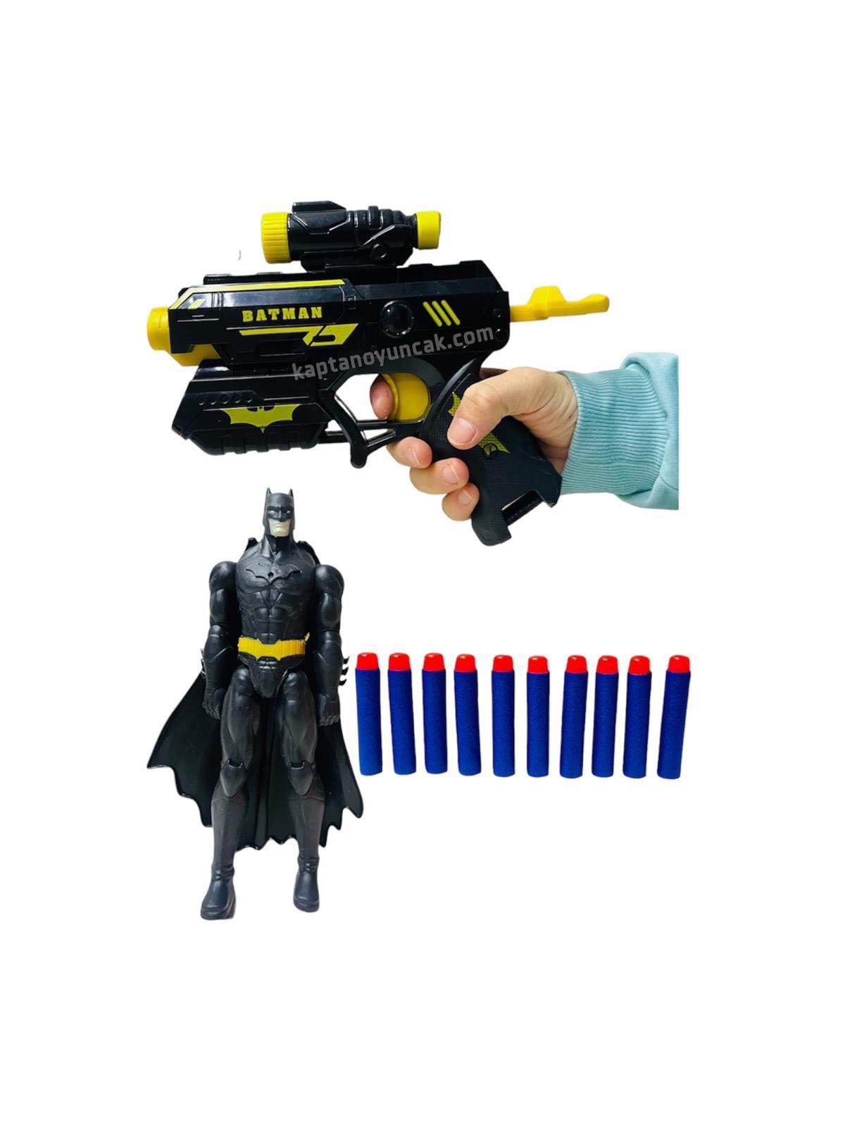 Batman Sünger Mermi Atan Nerf Tabanca Batman Figür Oyuncak Hediyeli