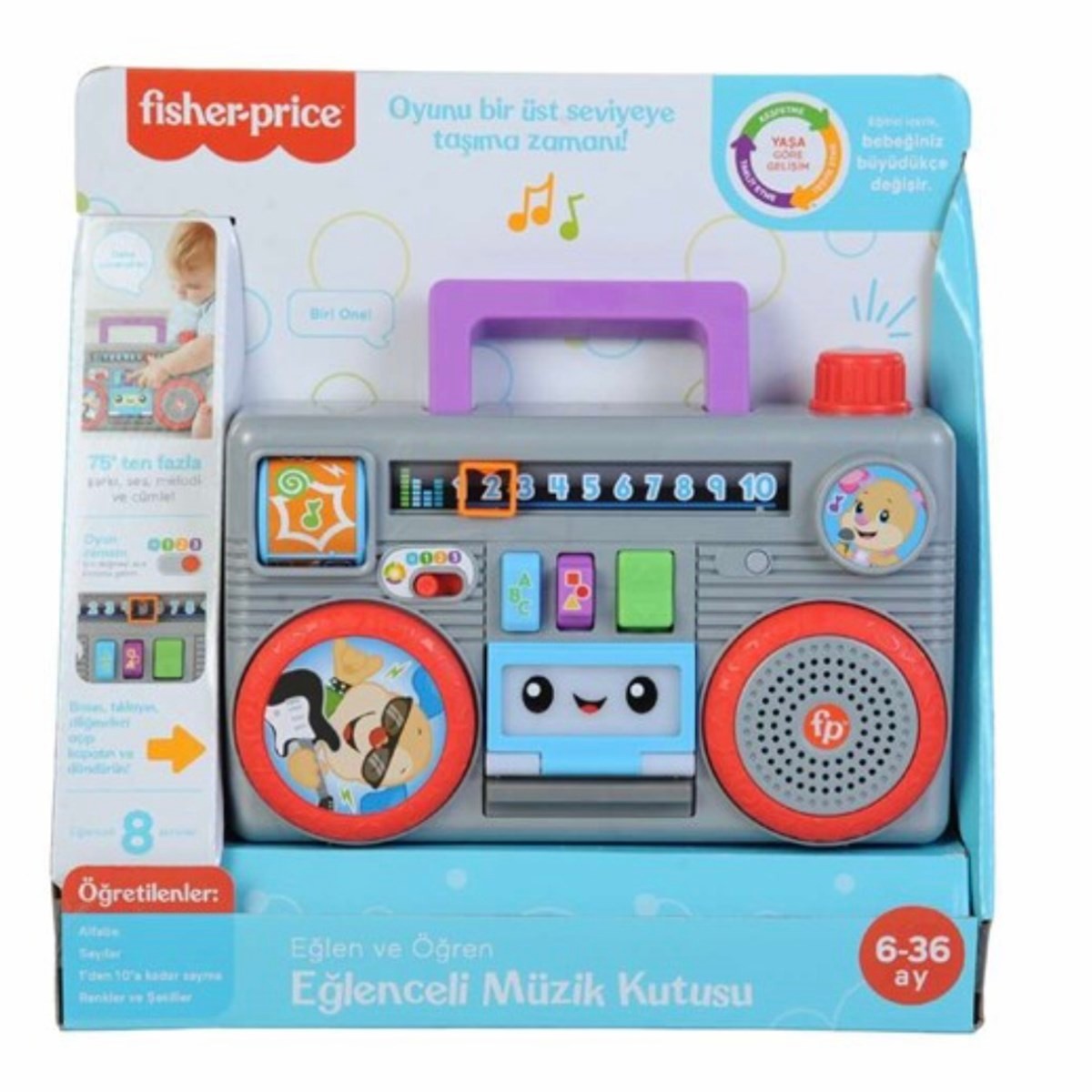 Fisher Price Eğlen ve Öğren Müzik Kutusu Türkçe Konuşan Aktivite Oyuncağı GYC04