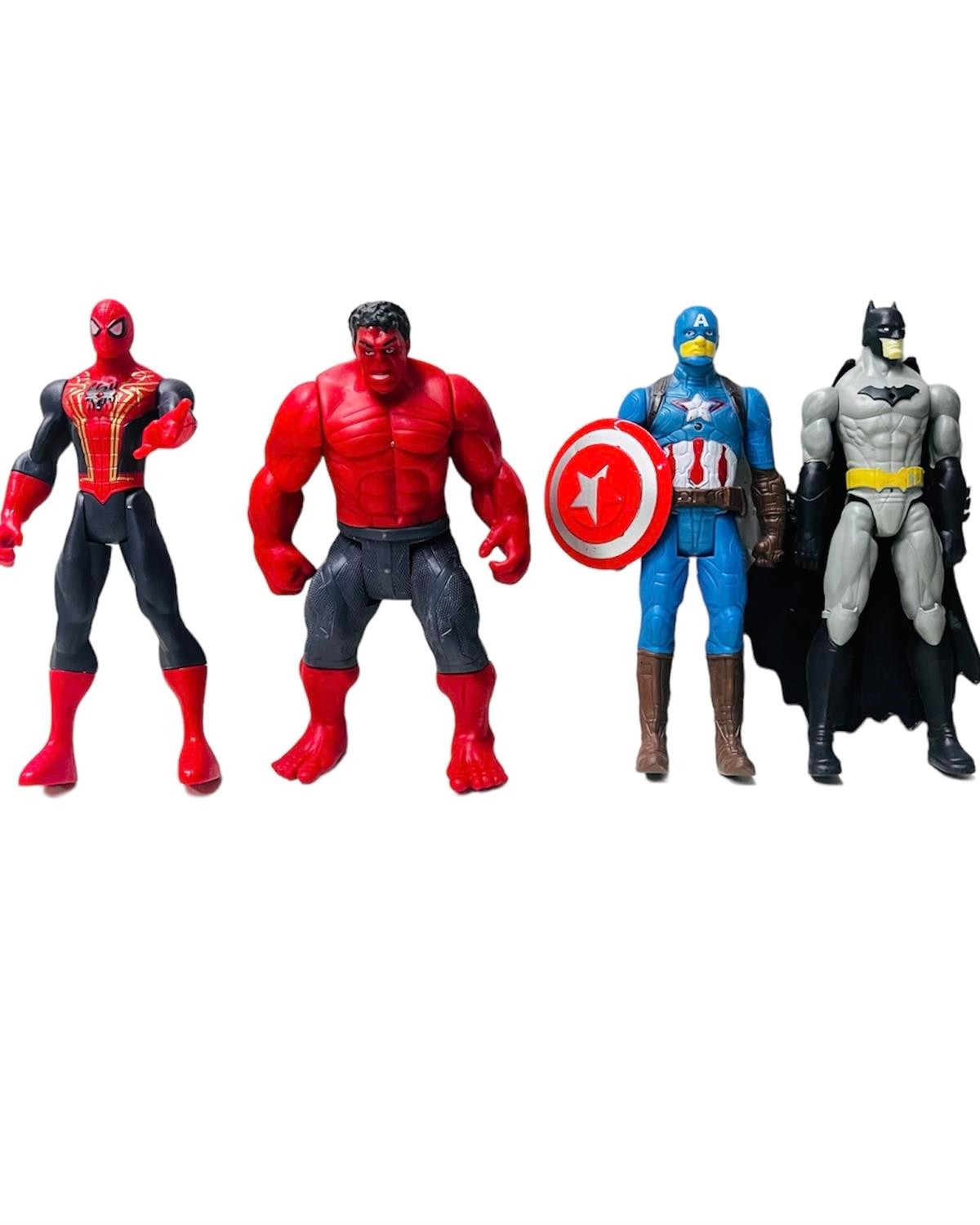 Avengers Işıklı Örümcek Adam Hulk Kaptan Amerika Batman 4'lü Oyun Seti