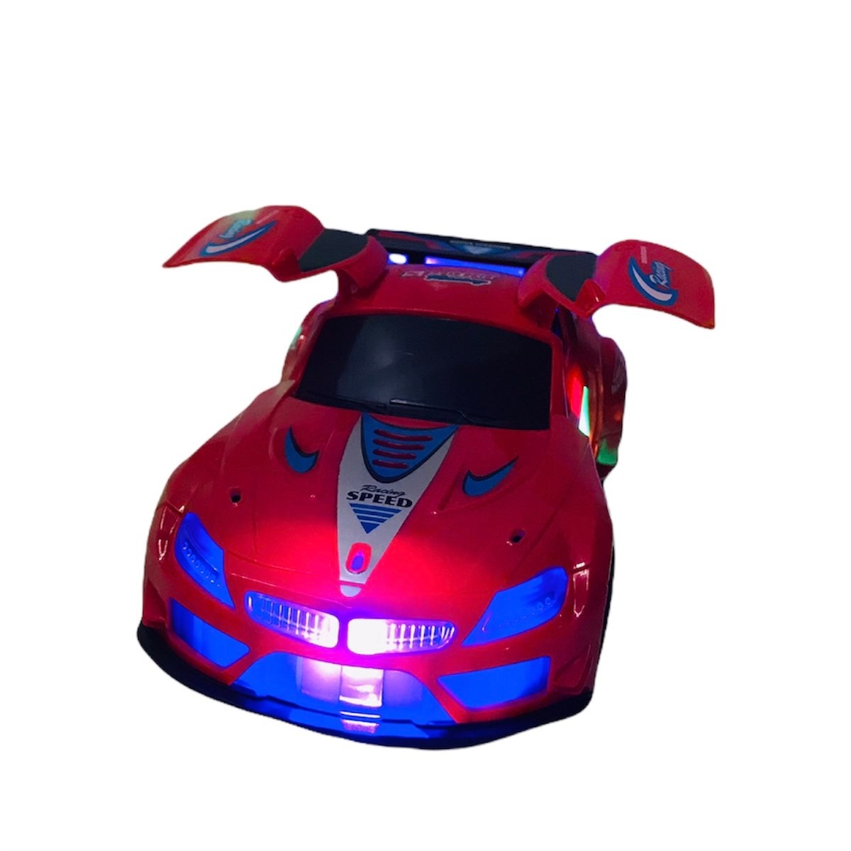 Sensörlü Spor Araba - 3D Işıklı Sesli 360 Derece Dönen Spor Araba