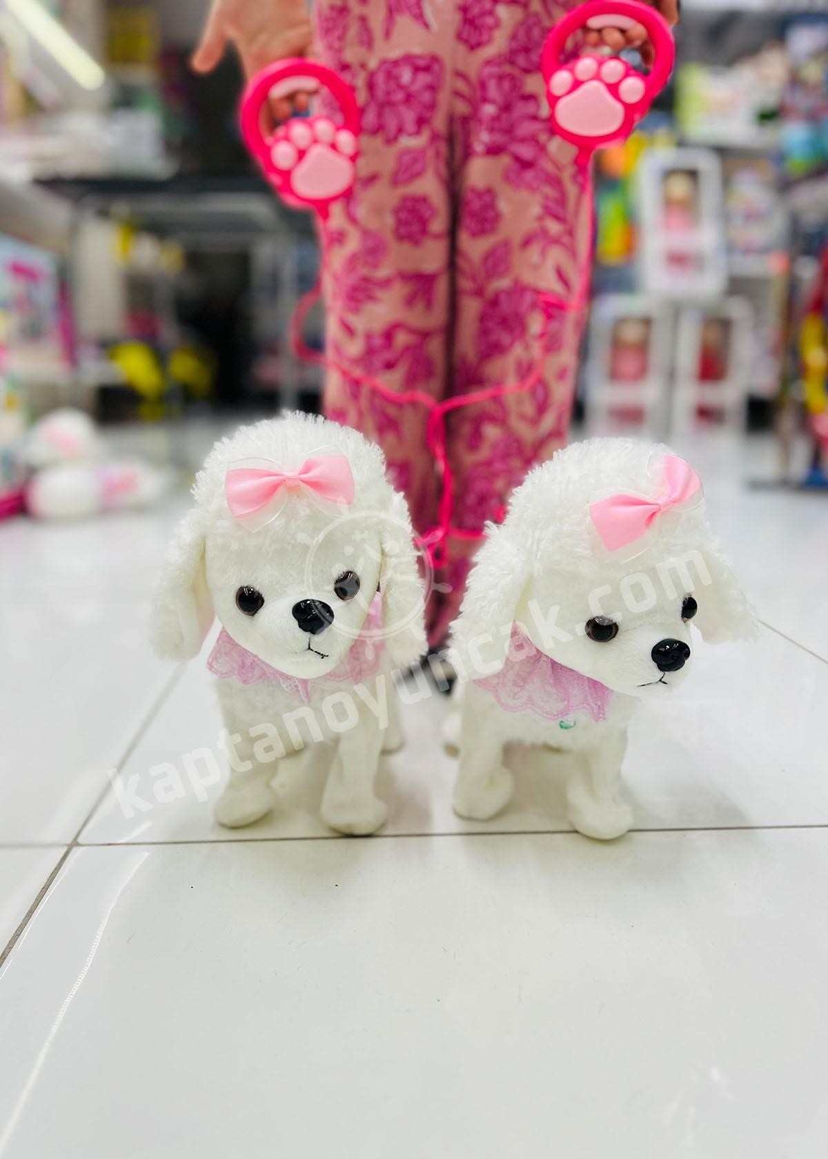Tasmalı Pilli Kumandalı Sesli Yürüyen Tasmalı Süslü Köpek